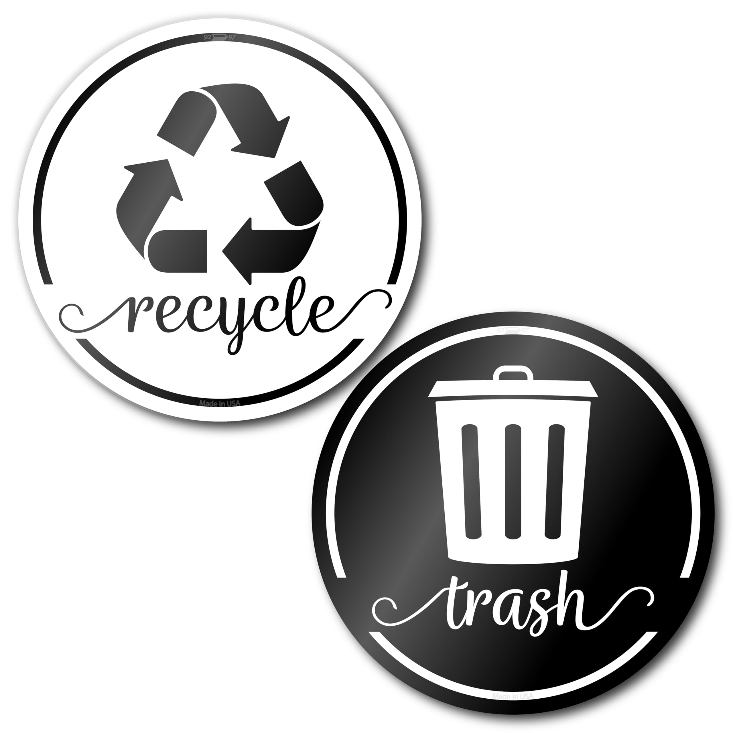 Vibrant Recycling Stickers For Trash Can, 3.5'' Trash And Recycle Stickers, Laminated Recycle Stickers For Trash Bins, Recycle S