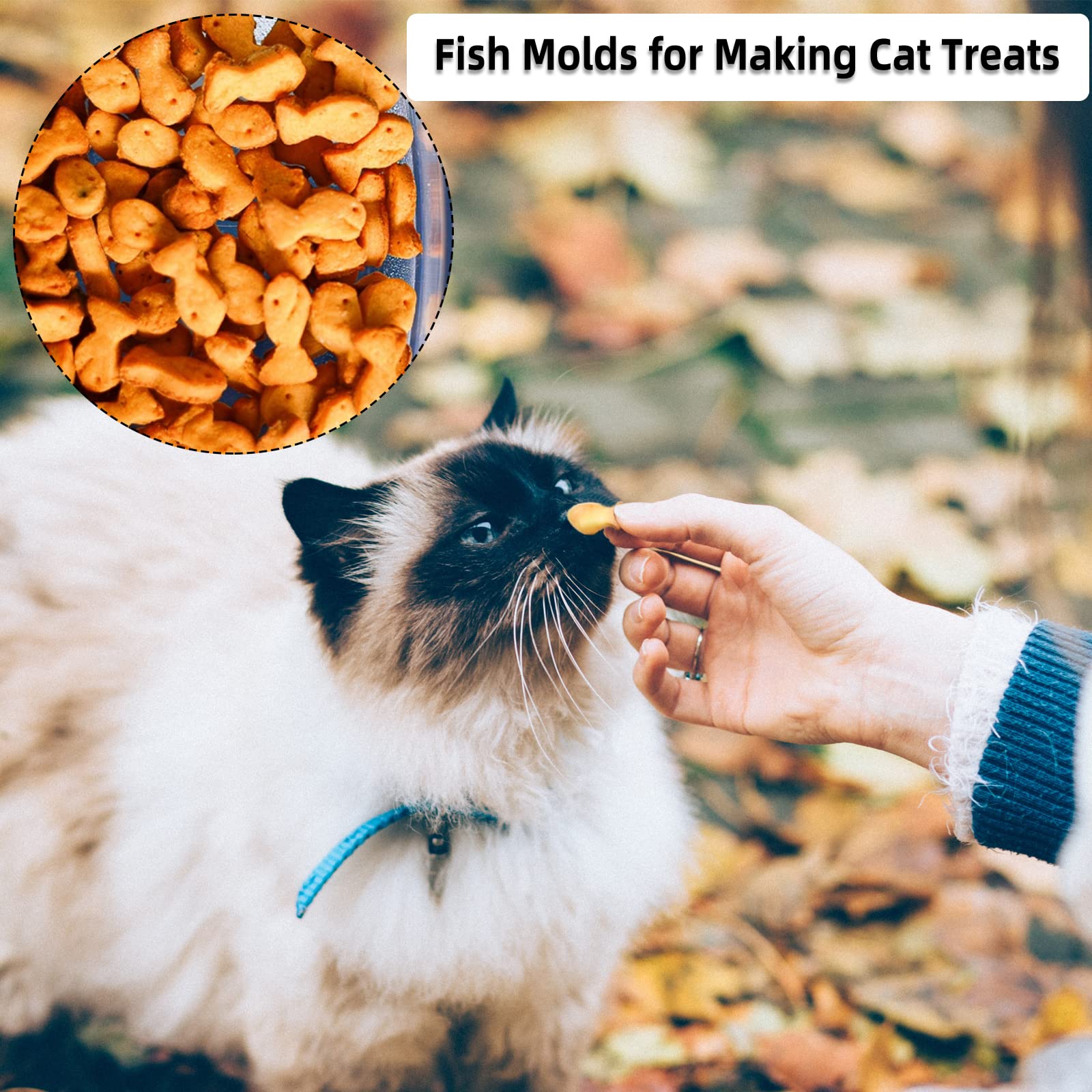 Candy Molds, 112 Fish Biscuit Molds, Fish Shape Silicone Molds For Baking Cat Treats/Cat Biscuits/Gummy/Cookies, Making Cute Gif