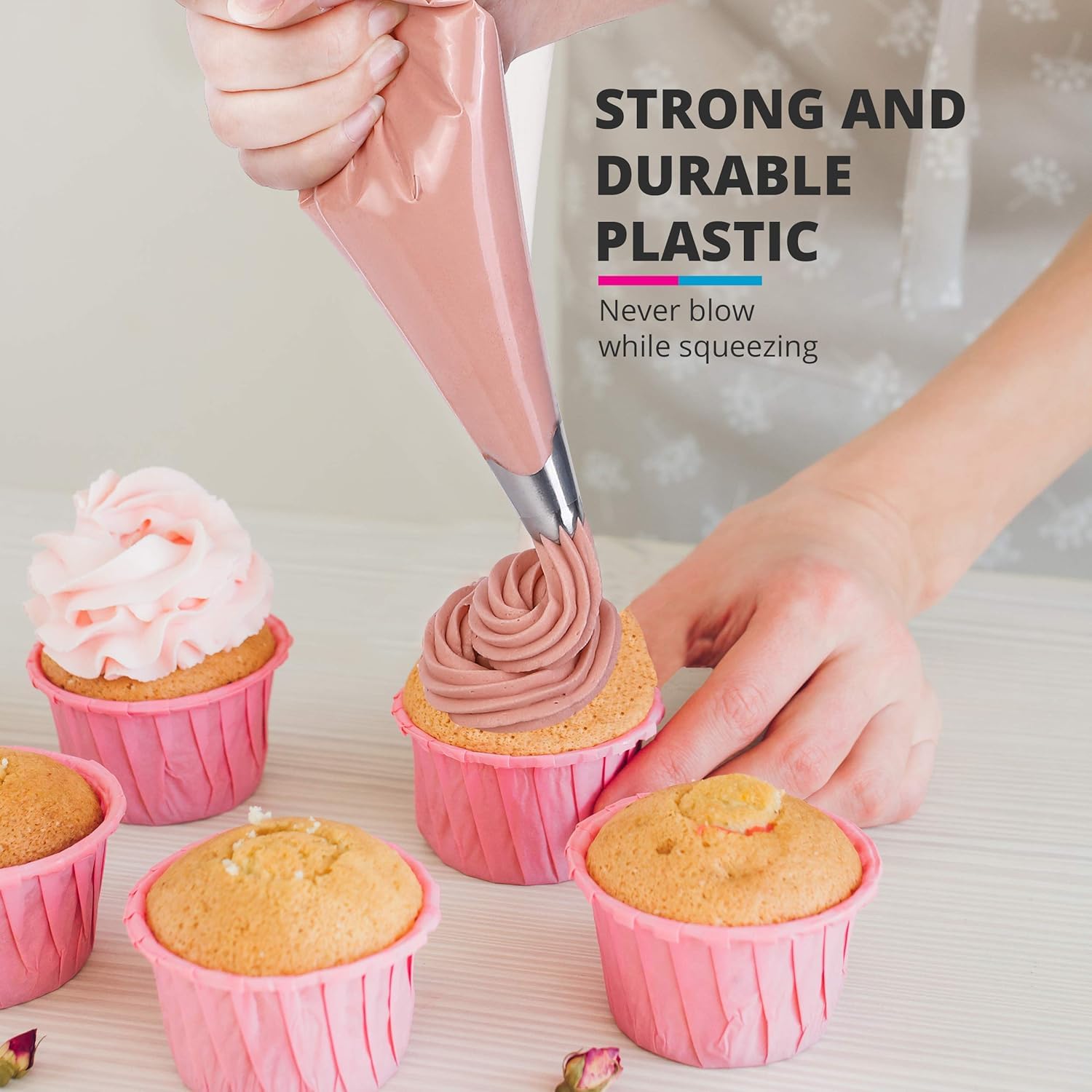 Inditradition Pastry, Cake Icing Piping Decorating Bags (26 x 17 cm, Clear) - Pack of 100