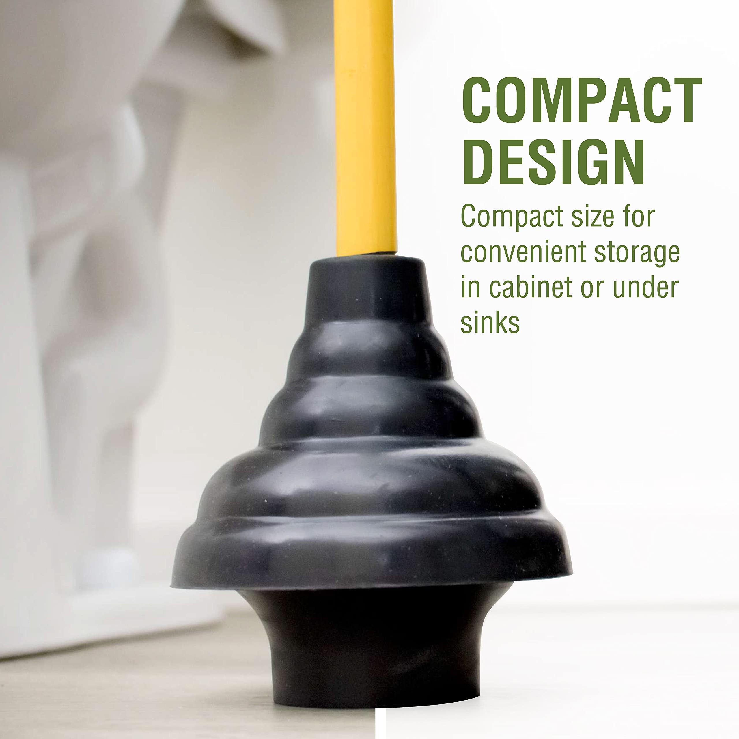 Ldr 512 3410A Heavy Duty Drain Handle Double Thrust Rubber Force Cup Removes Clogs For Bathrooms, Kitchens, Baths, Showers, Powe