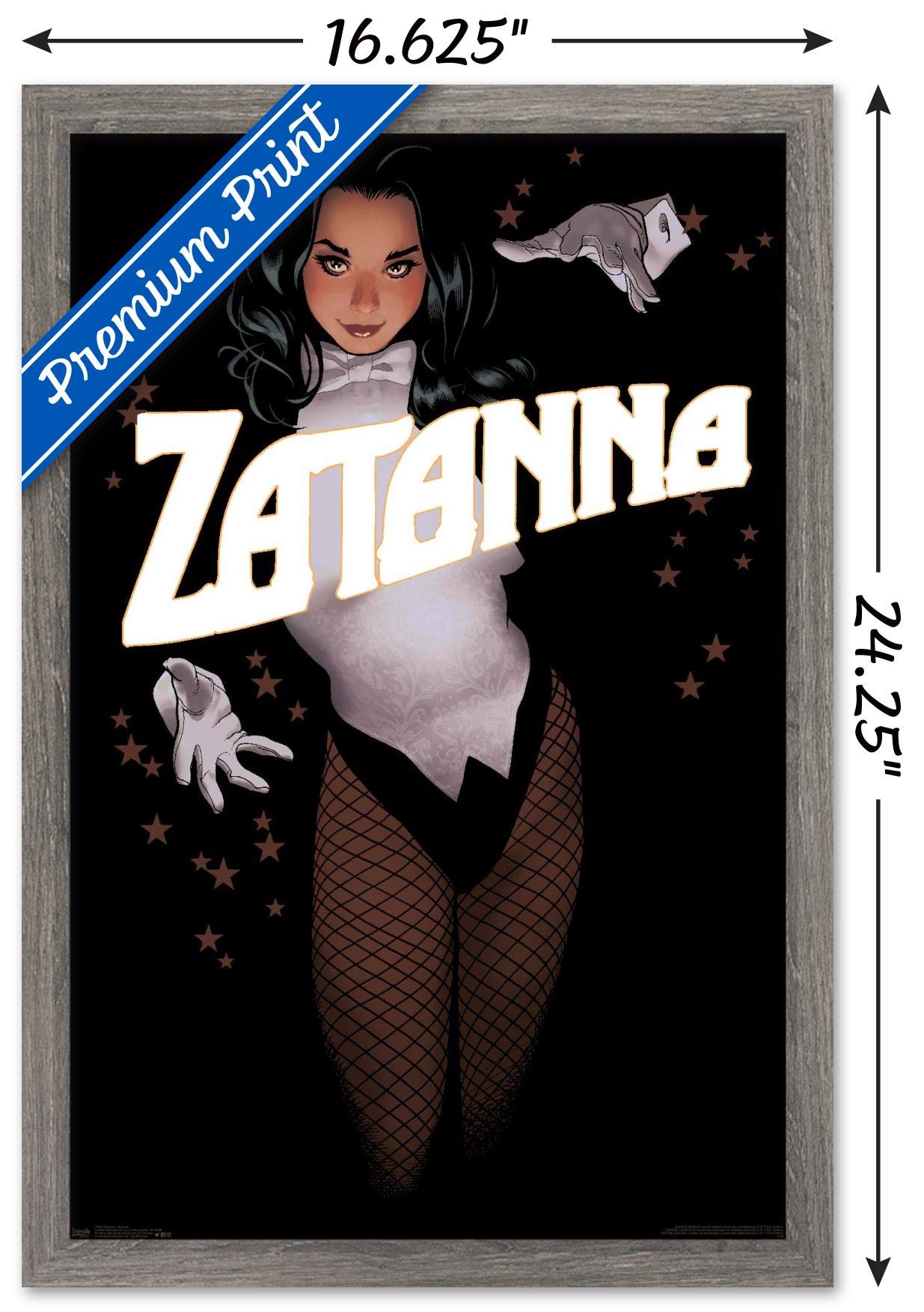 Trends International Dc Comics - Zantanna - Alex Ross Portrait Wall Poster, 14.725'' X 22.375'', Barnwood Framed Version