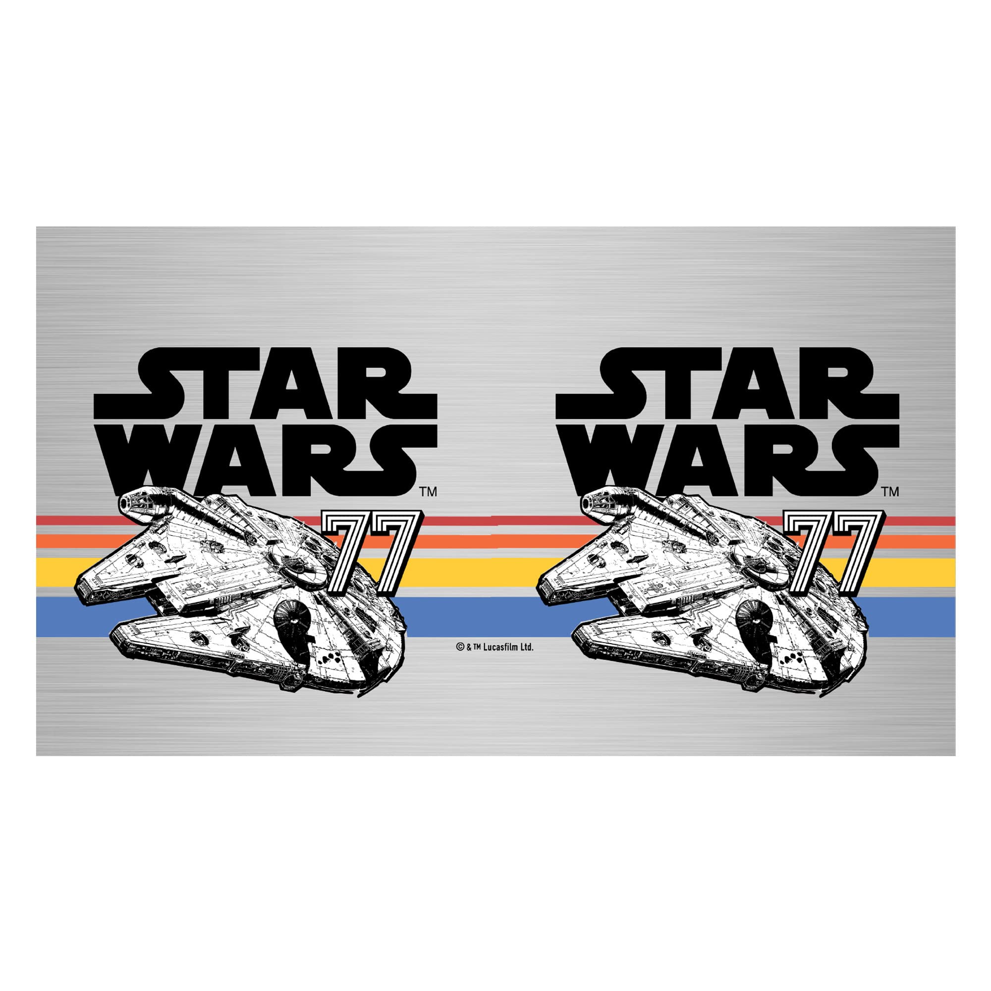 Star Wars Drinkware Vintage Falcon Stripes 17 Oz Stainless Steel Water Bottle, Multicolored, 17 Ounce