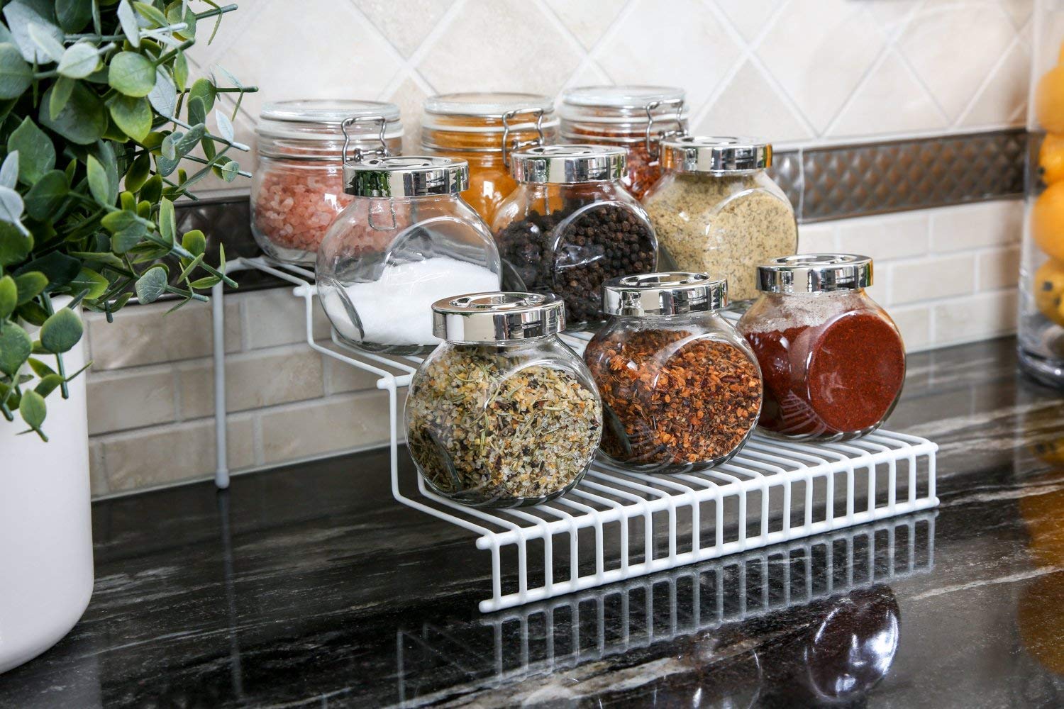 Chidakash Glass Small Containers Set Of 8 Masala And Spices Storage Jars For Kitchen, Refrigerator | Round Shape Thick Glass Bot