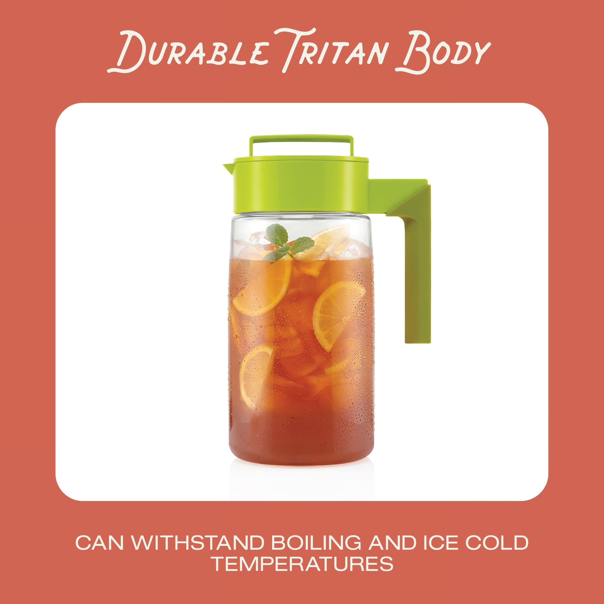 Takeya Premium Quality Iced Tea Maker Iced Tea Maker With Patented Flash Chill Technology Made In The Usa, Bpa Free, 1 Qt, Avoca