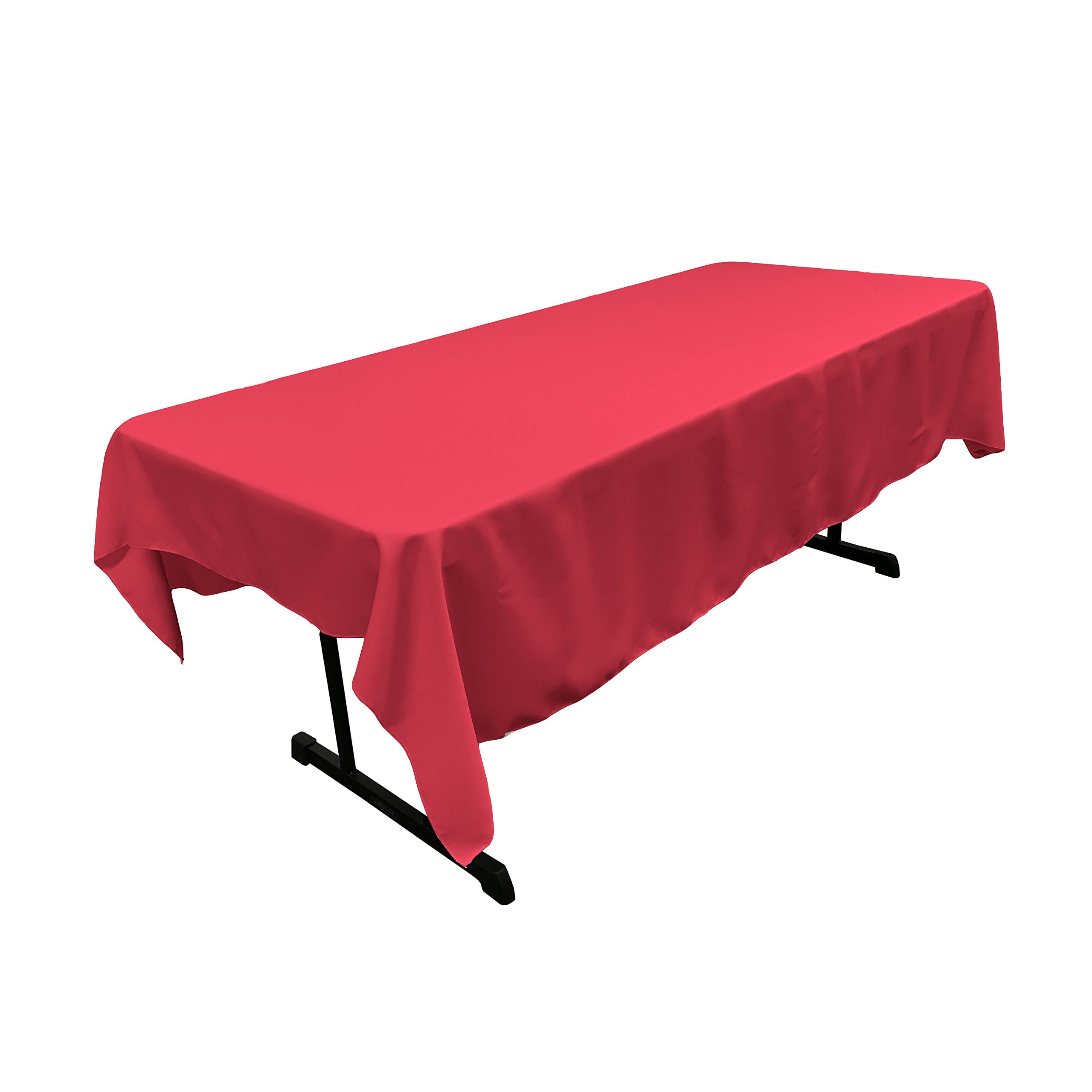 LA Linen Polyester Poplin 60 by 90-Inch Rectangular Tablecloth  Fuchsia