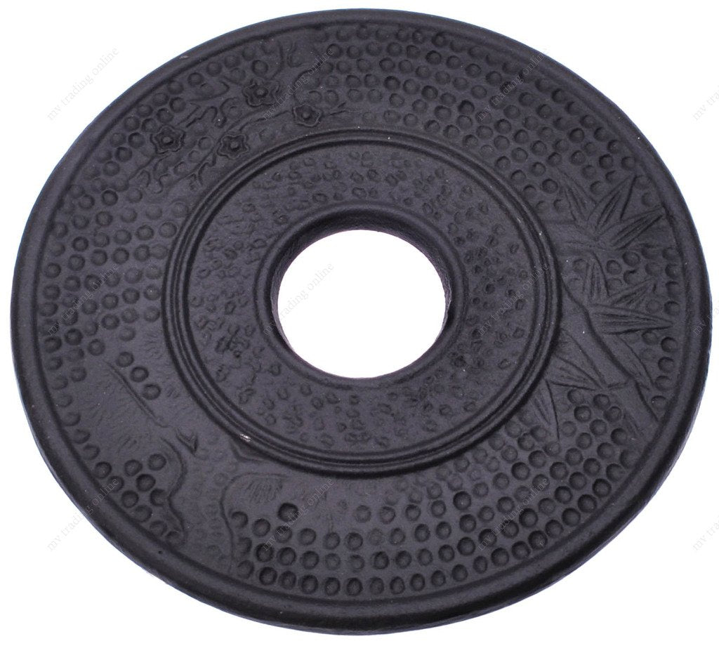 M.V. Trading T7021Bk Cast Iron Trivet Bamboo Design, 5-Inch, Black