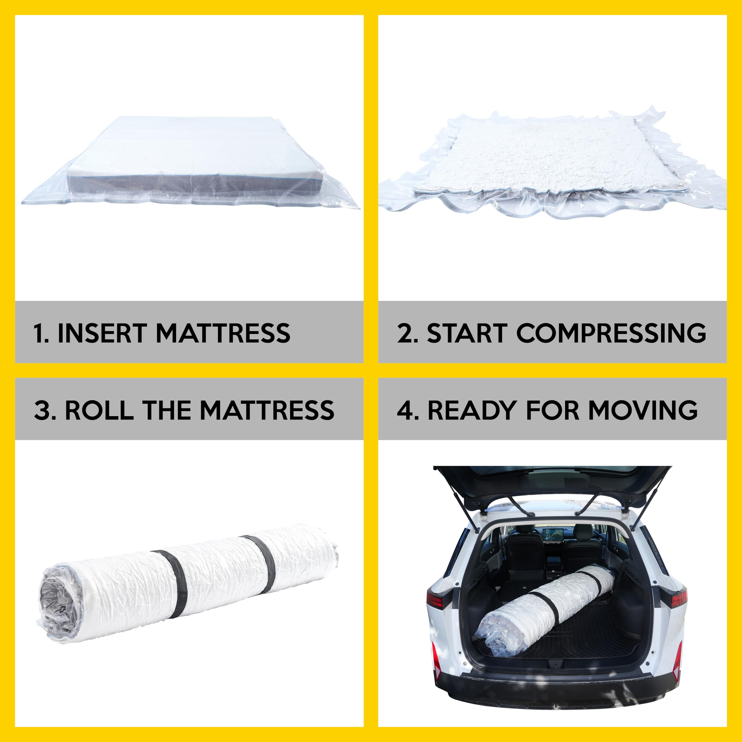 Workkool Vacuum Mattress Bag For Moving, Vacuum Sealed Bags For Mattress Storage, Mattress Compression Bag For Easy Moving&Stora