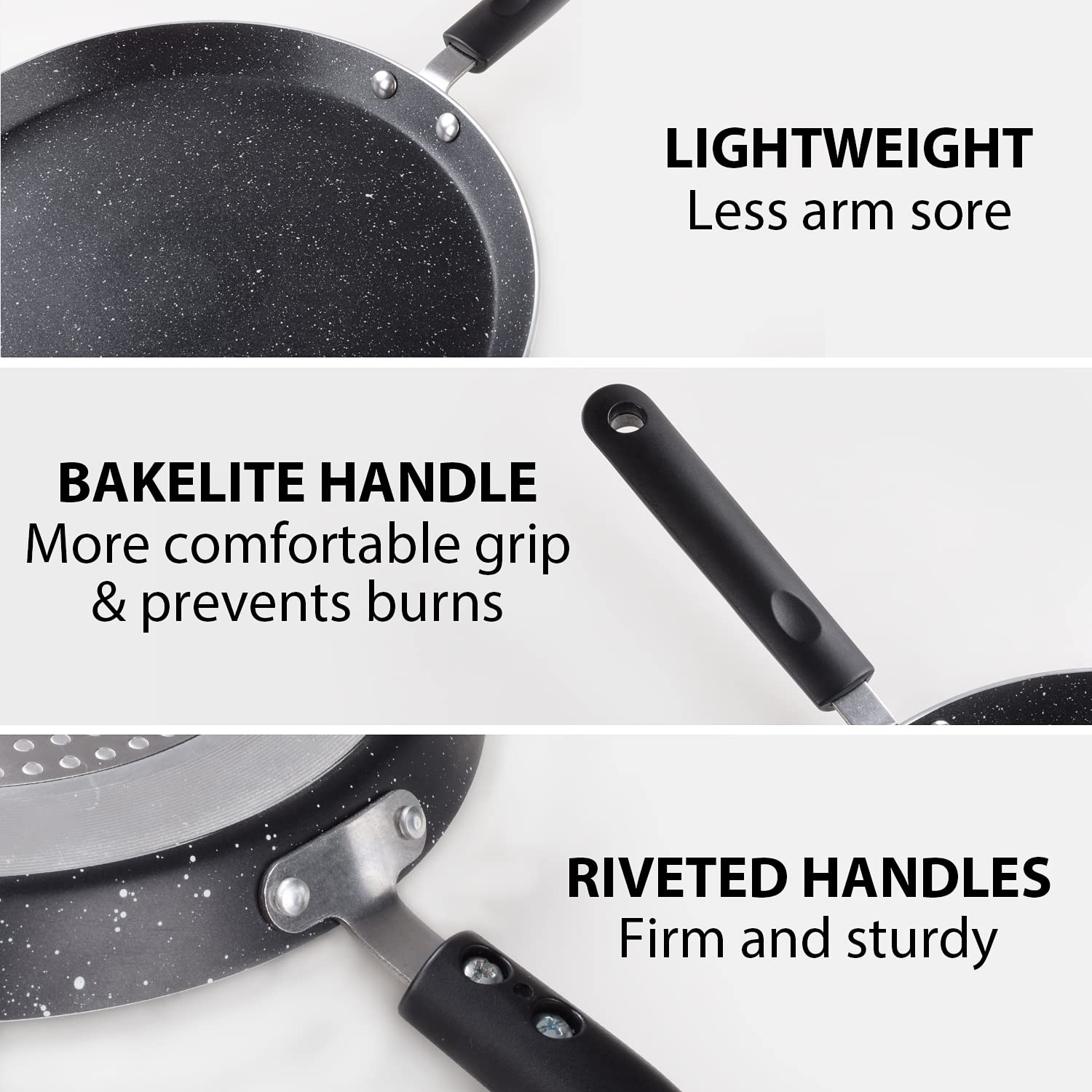 Buecmue 10.5 Inch Nonstick Crepe Pan With Spreader, Granite Coating Skillet Pan For Roti Egg Omelet Tortilla Tawa Dosa, Flat Fry
