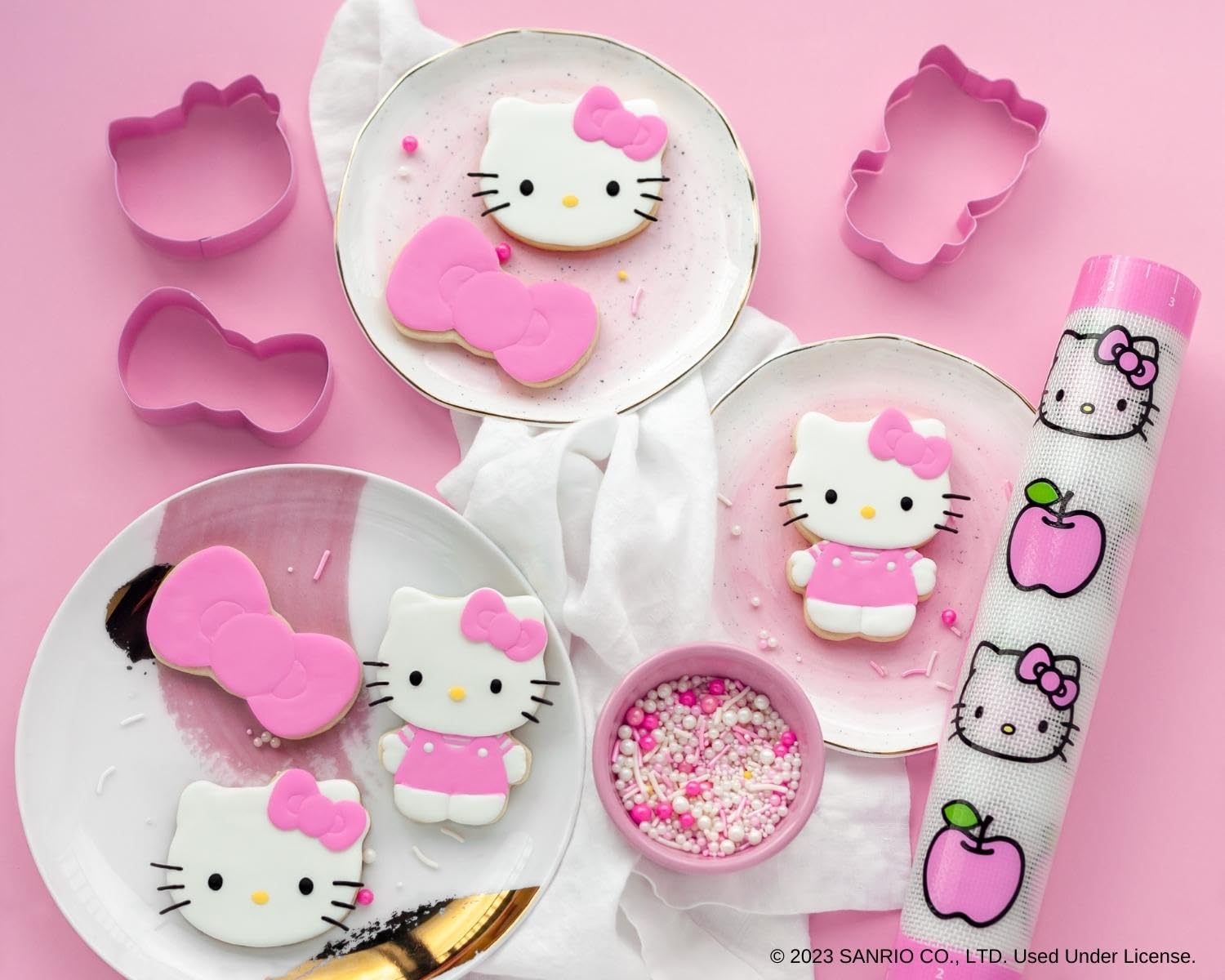 Handstand Kitchen Hello Kitty Cookie Baking Set With Cookie Cutters, Non-Stick Baking Mat And More