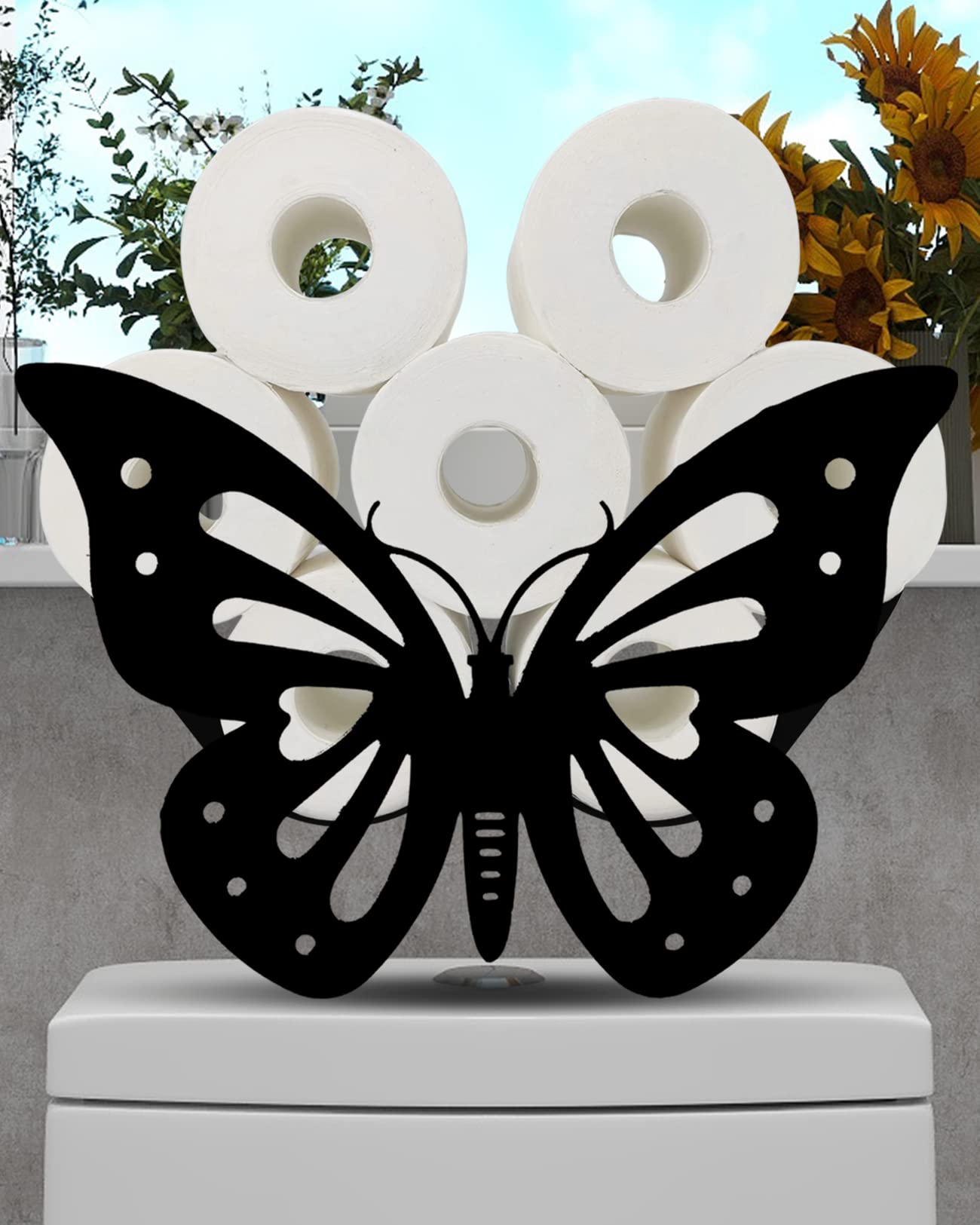 Butterfly Toilet Paper Holder Stand, Funny Animal Free Standing Toilet Roll Paper Storage, Bathroom Towel Tissue Organizer Floor