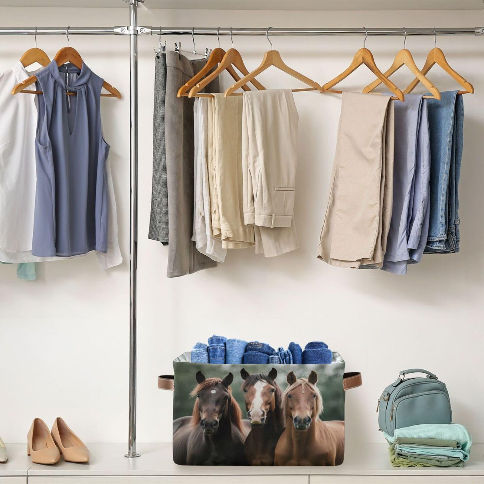 Staytop Large Storage Basket Collapsible Toy Storage Bins Waterproof Laundry Basket With Handle.Used For Home Closets, Offices,