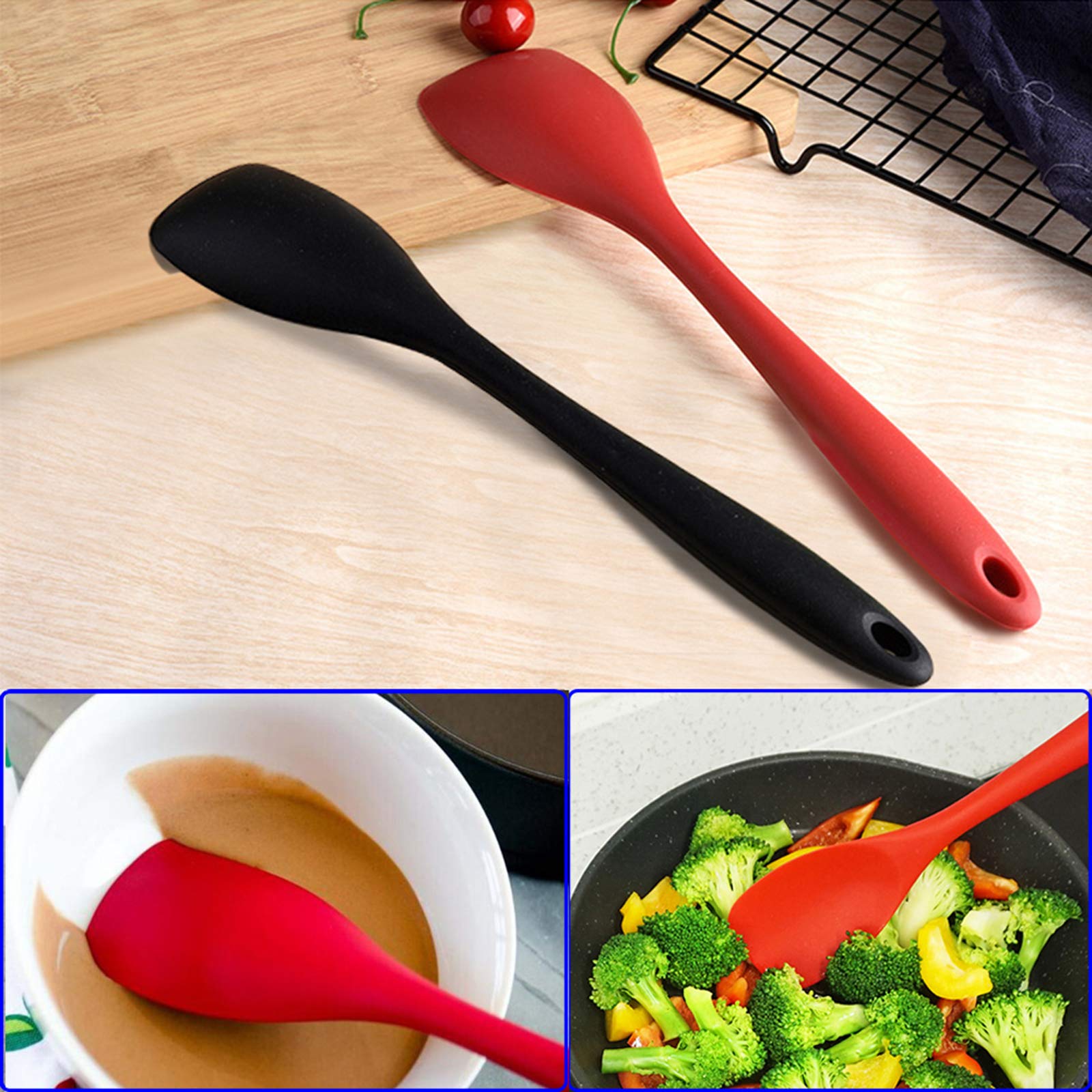 Silicone Spatulas Spoon Set Of 2,Non-Stick Heat Resistant Siliconscraping Kitchen Baking Bakeware,Silicone Scraper Scoop Mixer F
