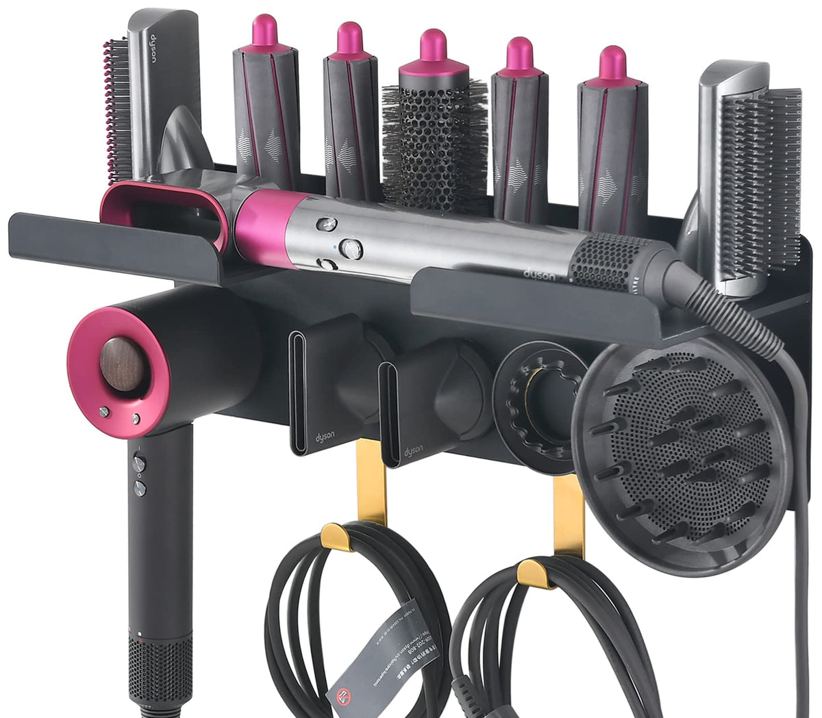 Catoomuu Wall Mount Hair Dryer Stand Holder For Dyson Supersonic Hair Dryer And Dyson Airwrap Styler, 2 In 1 Blow Dryer Accessor
