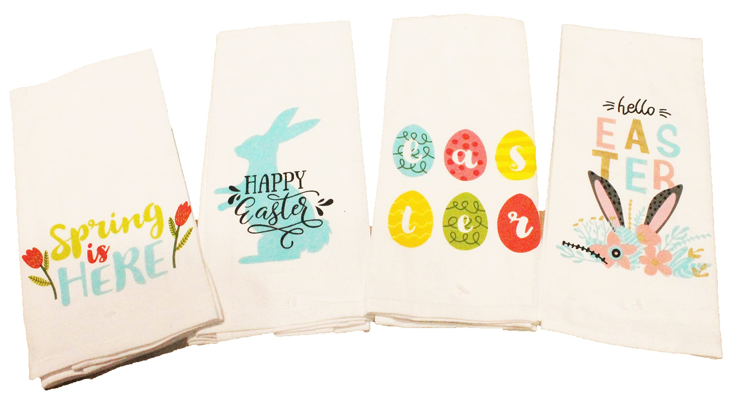 4 Pc Easter Kitchen Towels Set, Easter Towels, Great Spring Towels, Easter Gifts For Women, Flour Sack Kitchen Towels W/Colorful