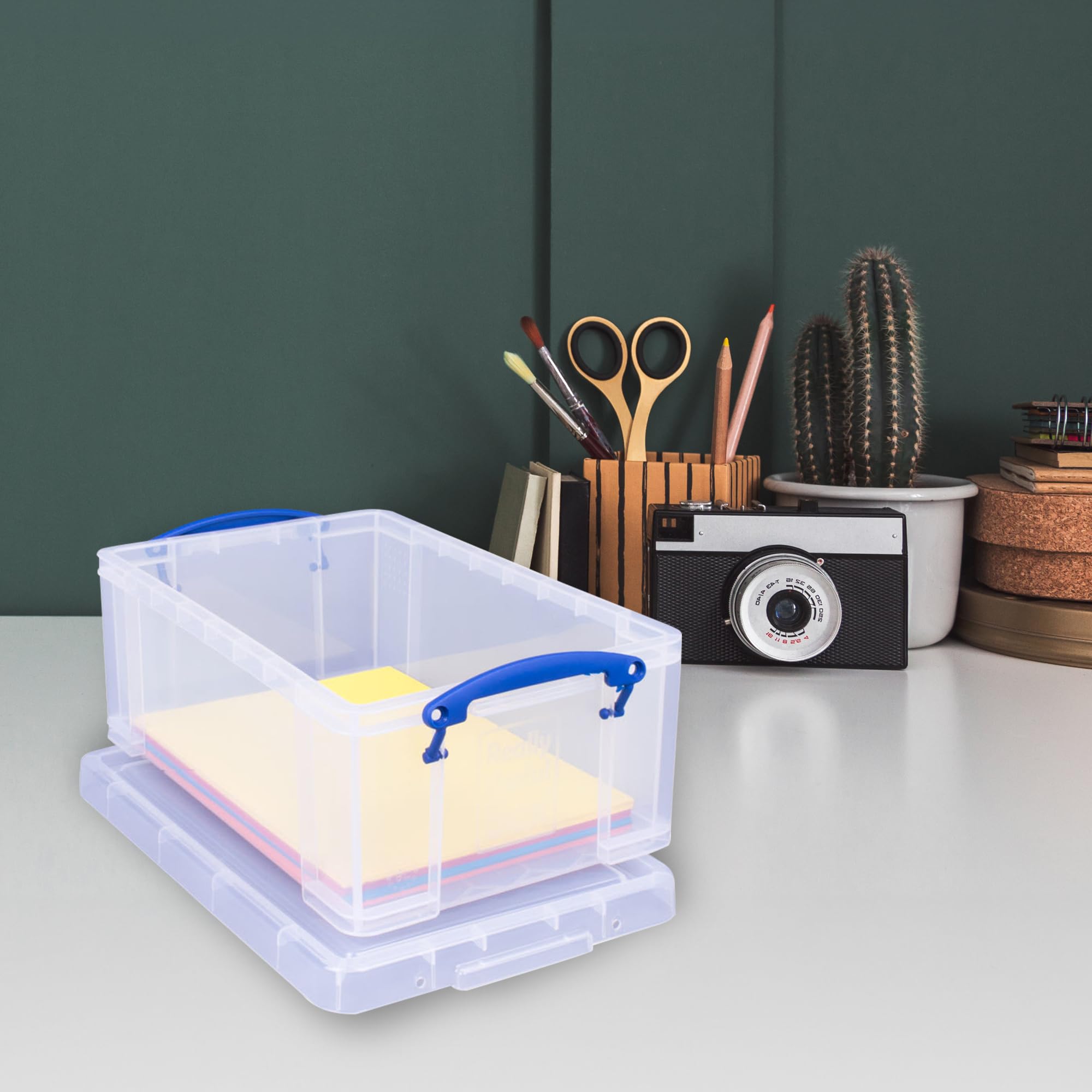 Really Useful Box 9 Liter Plastic Storage Container With Lid And Clip Lock Handles For Home Or Office Organization And Storage