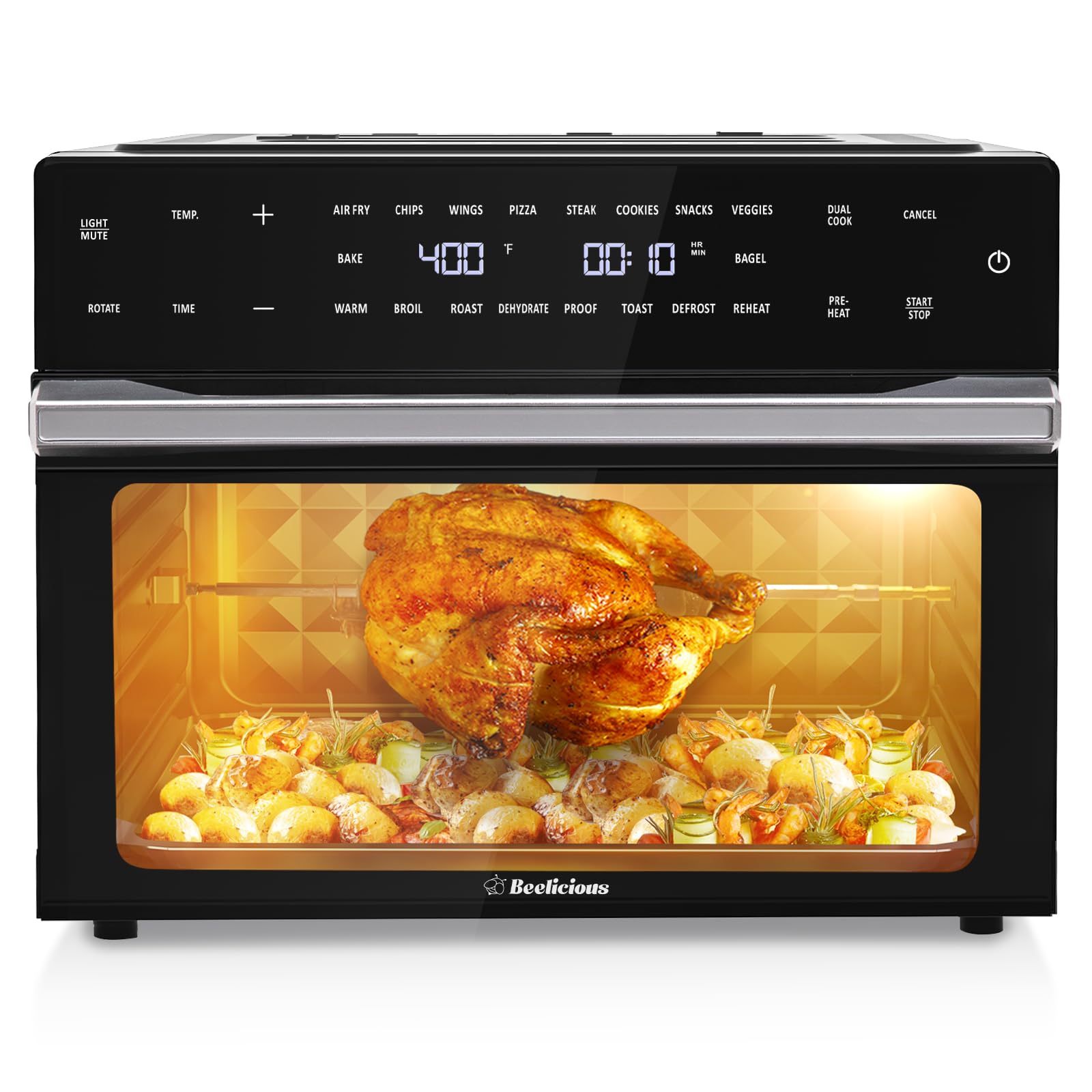 32Qt Extra Large Air Fryer, 19-In-1 Air Fryer Toaster Oven Combo With Rotisserie And Dehydrator, Digital Convection Oven Counter