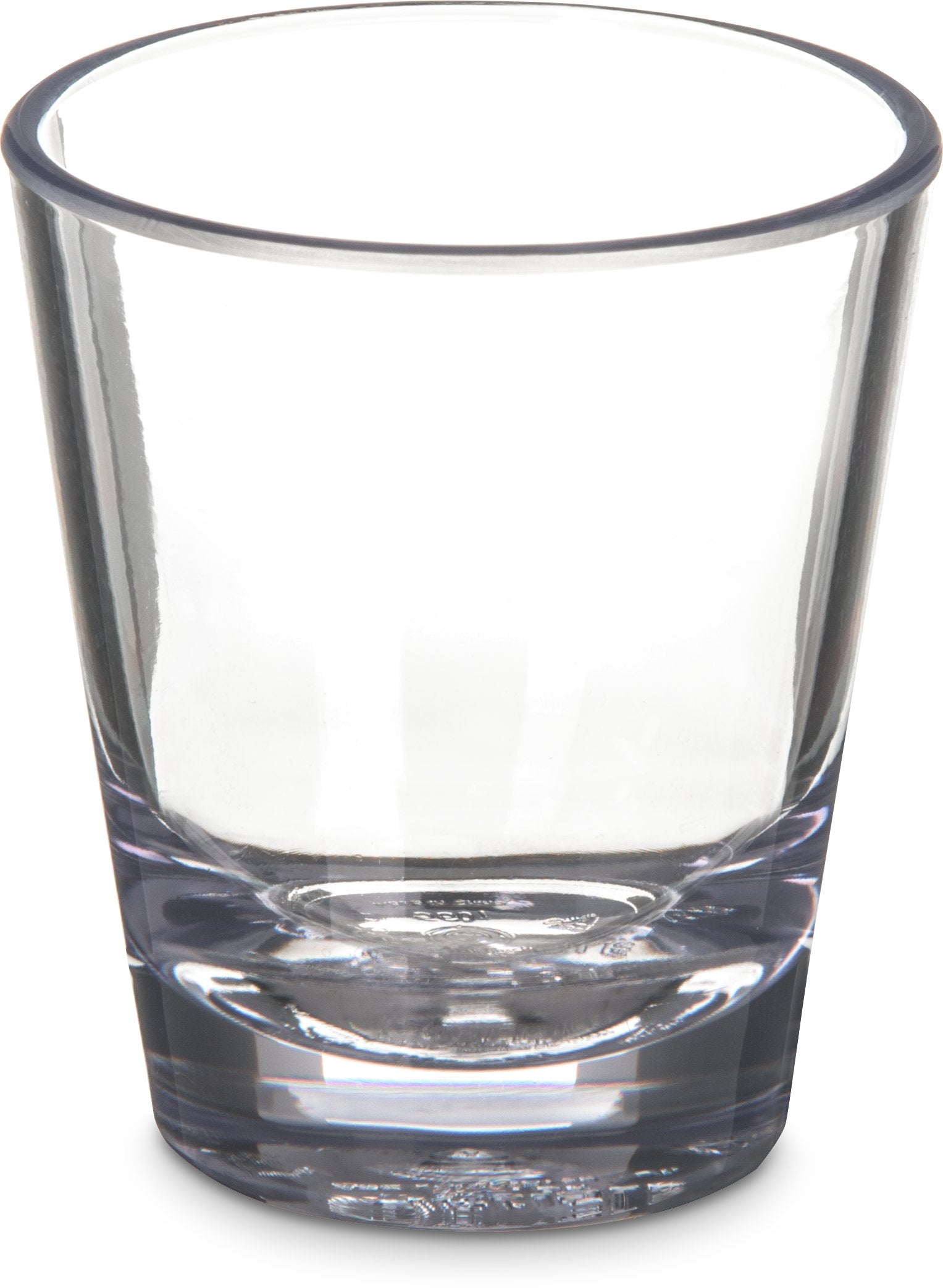 Carlisle Foodservice Products Alibi Round Glass Clear Glass For Restaurants, Catering, Kitchens, Plastic, 1.8 Ounces, Clear