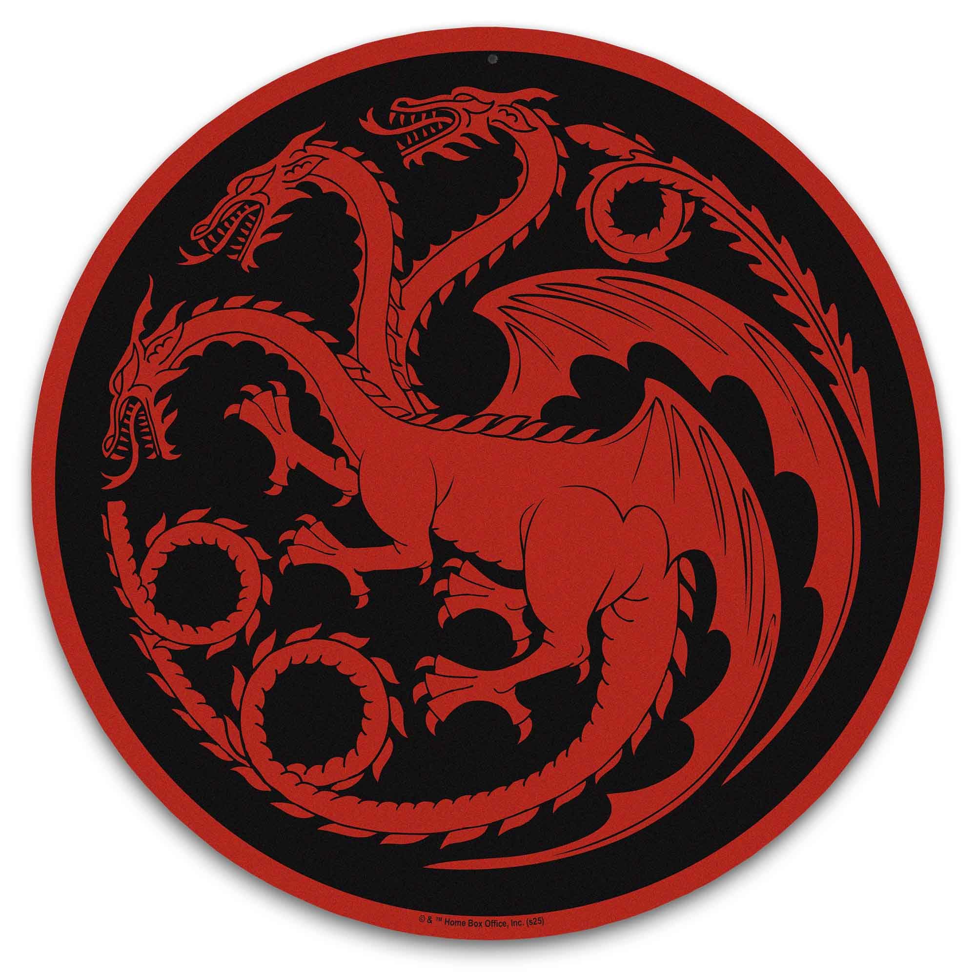 House of the Dragon Logo Metal Wall Decor - Iconic Dragon Sign for Game Room, Home Theater, or Office