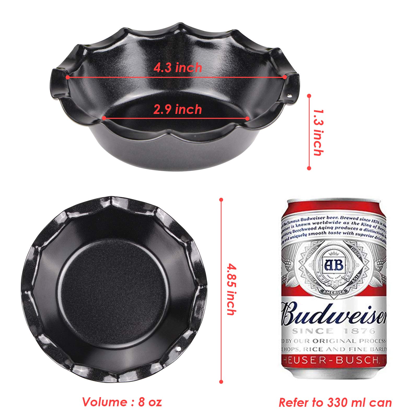 Webake Mini Pie Pan Set Of 4, Nonstick 5 Inch Pie Plate Baking Dish With Ruffled Edge, Individual Round Bakeware Pie Tins For To