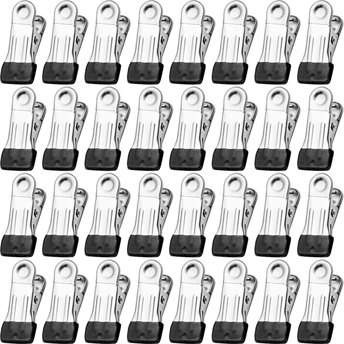Clothes Pins For Hanging Clothes, 32 Pack Stainless Steel Black Clothespins For Laundry, Heavy Duty Clothing Pins For Clothes Li