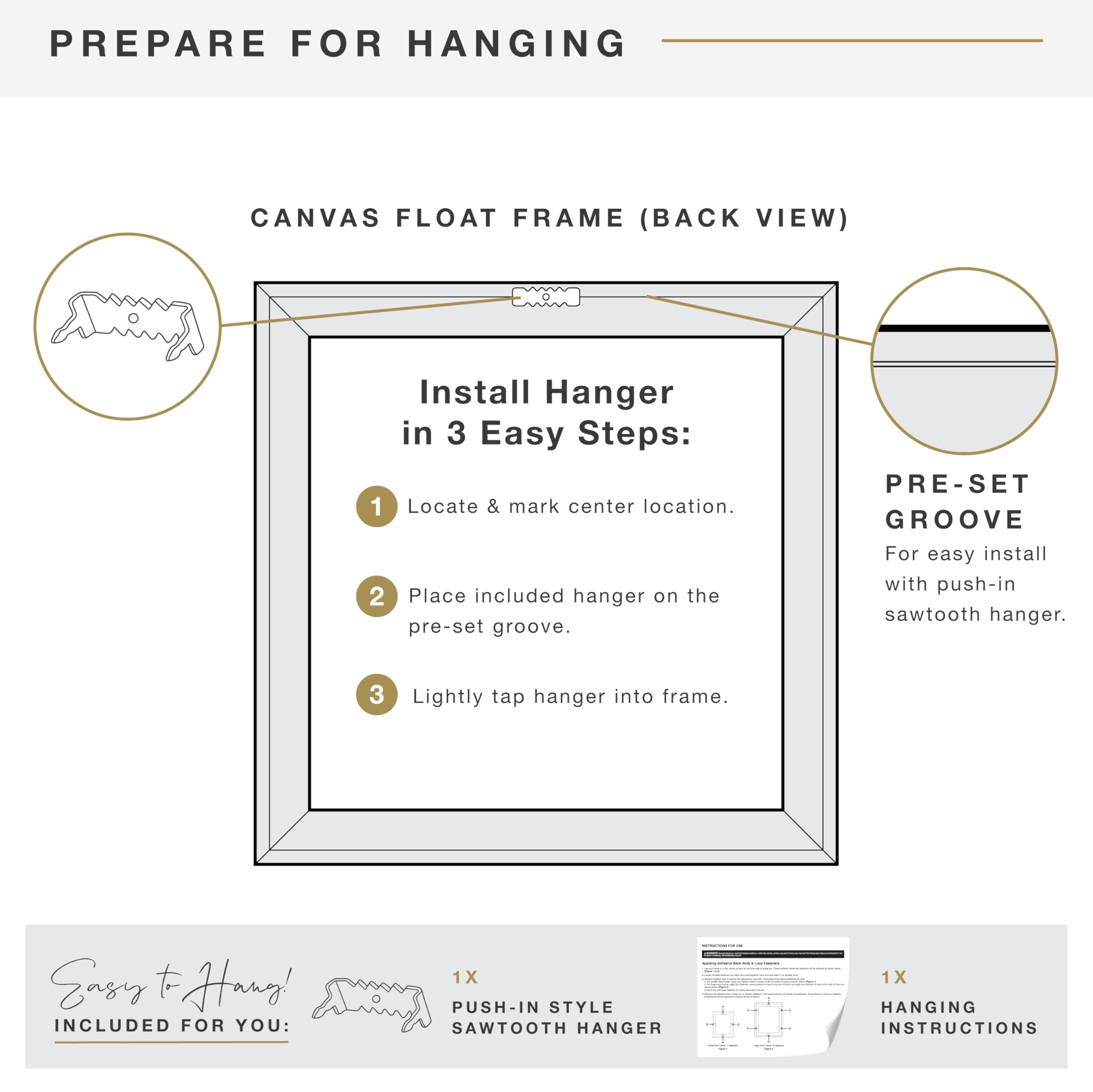 Mcs Canvas Float Frames 12X12 Frame, Black Square Frame For Finished Canvases, Vertical & Horizontal Wall Hanging Frame For Canv