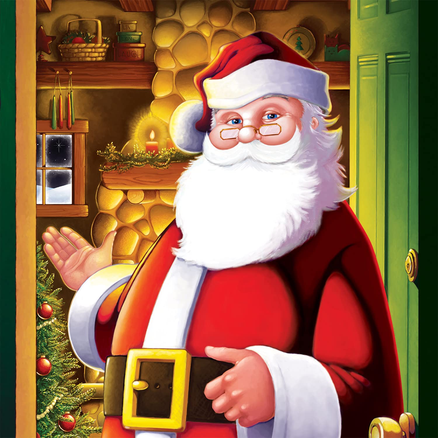 Beistle Santa Claus Door Covers, 5 x 30   , 2 Pieces - Plastic for Indoor & Outdoor Use, St Nick Print - Easily Display - Christ