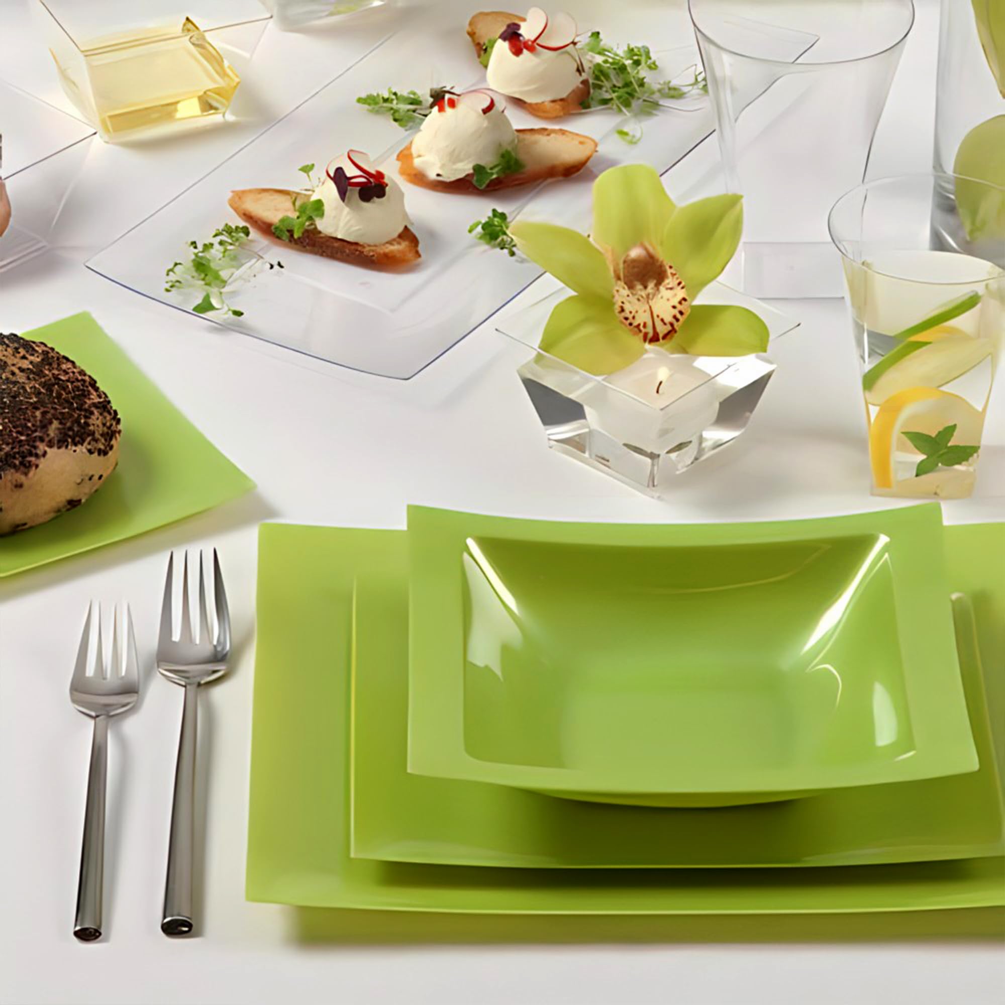 Lillian Tablesettings Plastic 8 oz  Clear Rectangles Servingware  Pack of 20 Party Bowls  Original Version