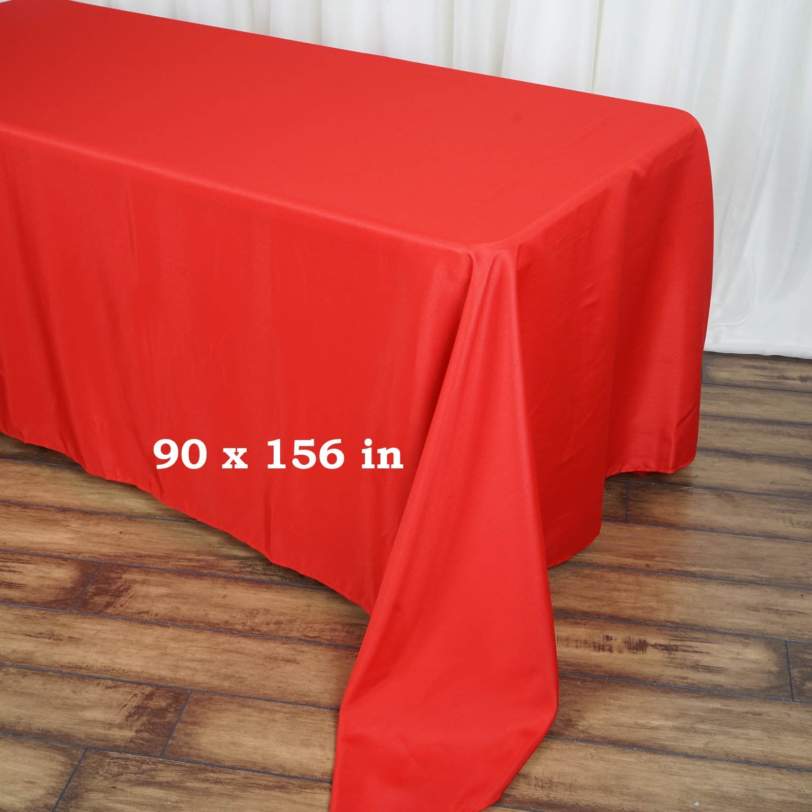 Tableclothsfactory Red 90X156 Polyester Rectangle Tablecloths