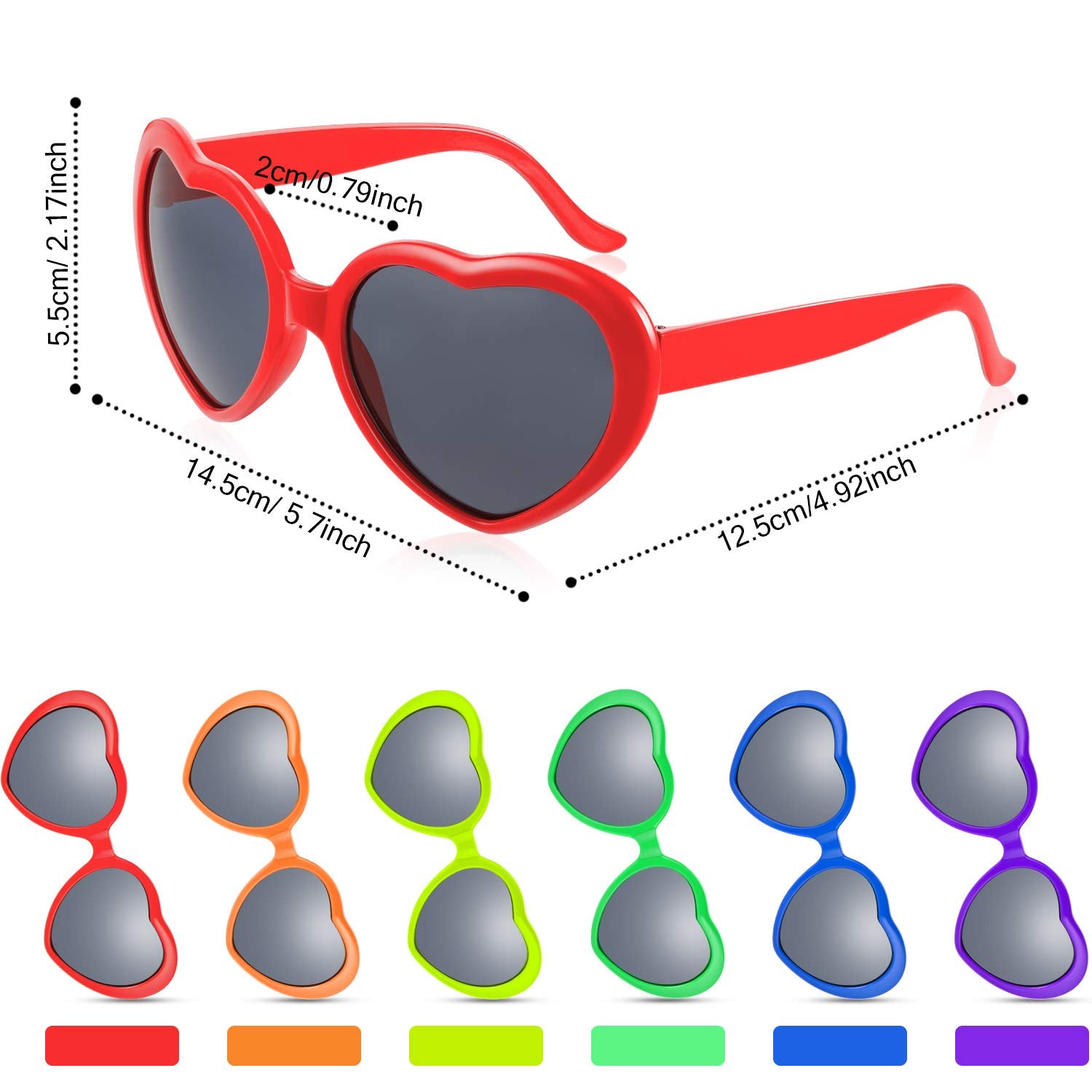 WILLBOND 12 Pieces Colorful Party Wigs and Sunglass Set, Neon Short Bob Wig Sunglass Pack Costume Cosplay Wig Daily Party Hairpi