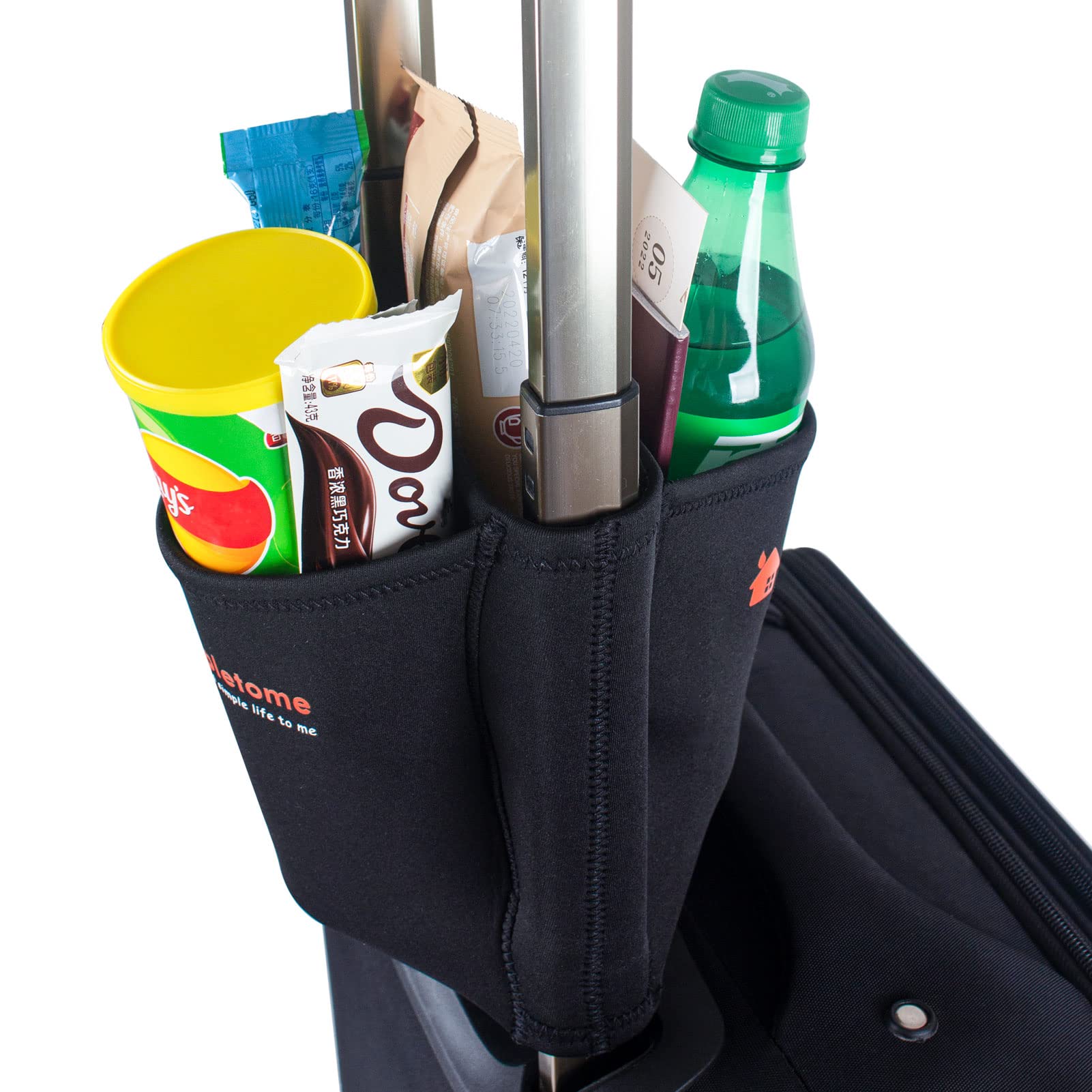 Simpletome Luggage Cup Holder Hands-Free Travel Drink Caddy Bag Attachment Simple Style Elastic Materials Easy To Install And Re
