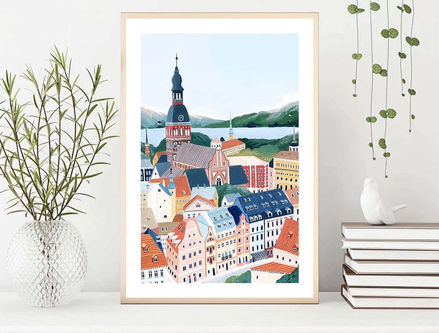 Nationcog Riga Art Print, Latvia Wall Art, Riga Poster, Travel Gift, Travel Poster, Home Decor, Europe Print, Housewarming (Unfr