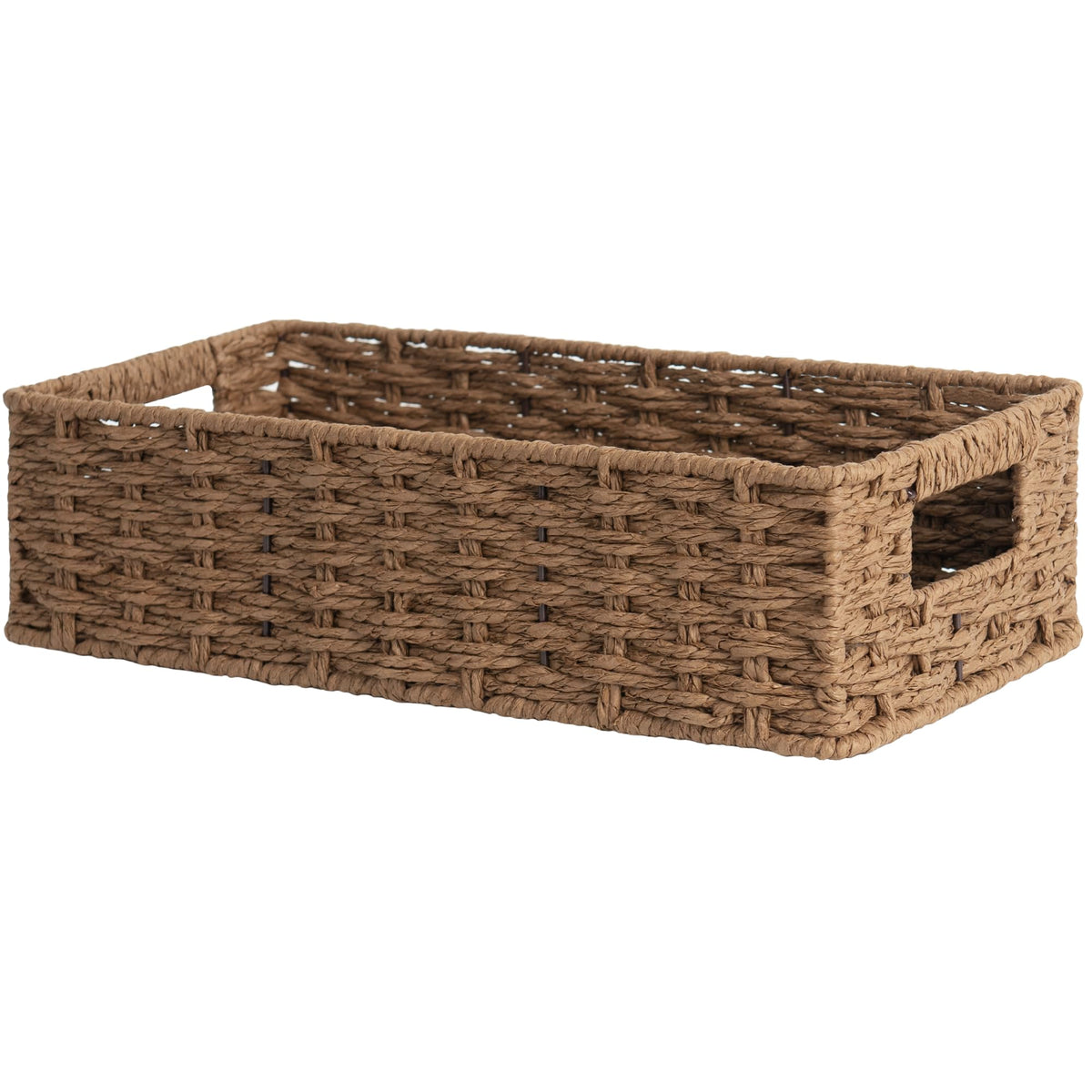 Storageworks Toilet Tank Tray, Brown Round Paper Rope Bathroom Baskets For Organizing, Toilet Tank Basket, Toilet Organizer With