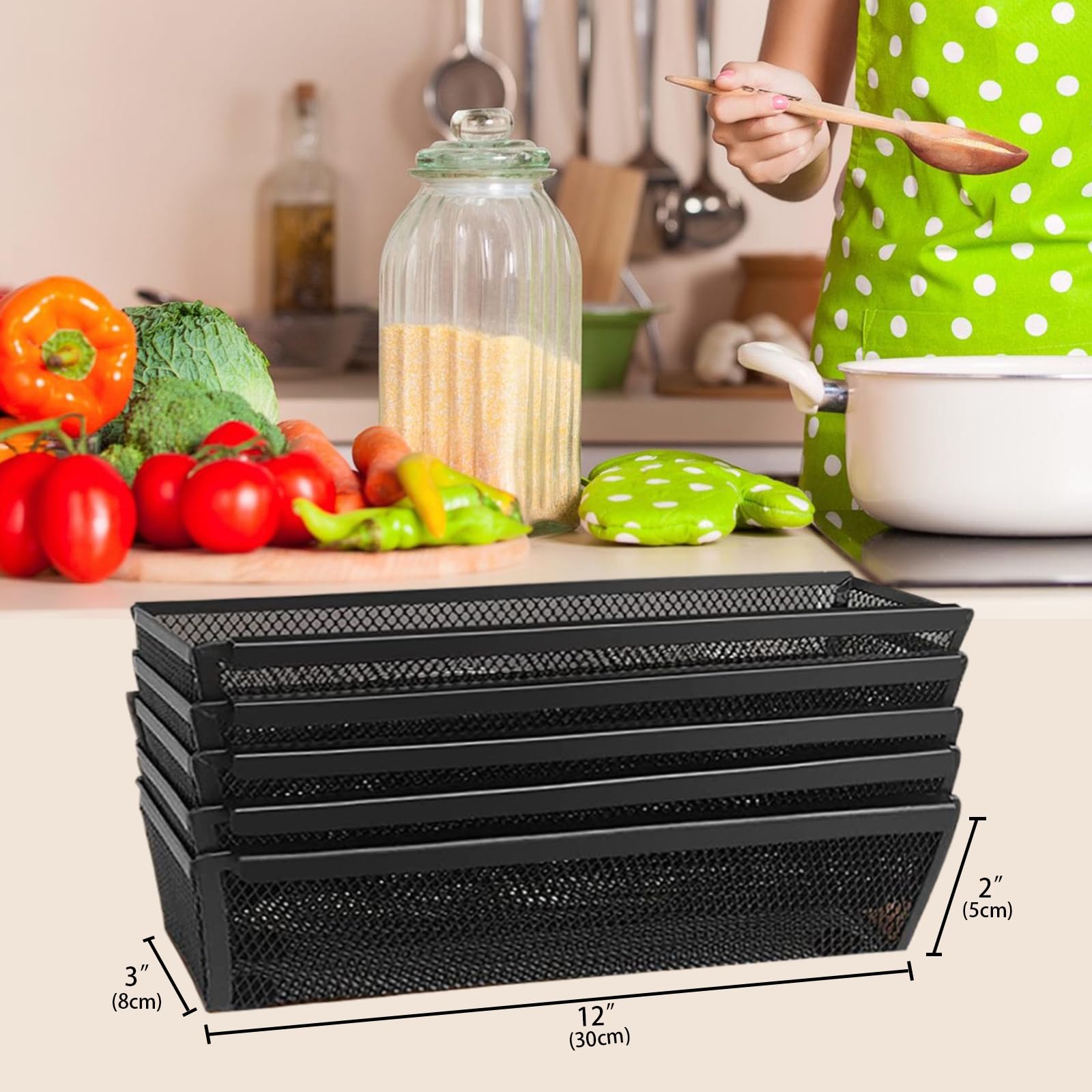 Fodofodo 4Pcs Drawer Organizer,Drawer Organizer For Kitchen,Utensil Mesh Drawer Organizer With Interlocking Arm For Cosmetic,Fla
