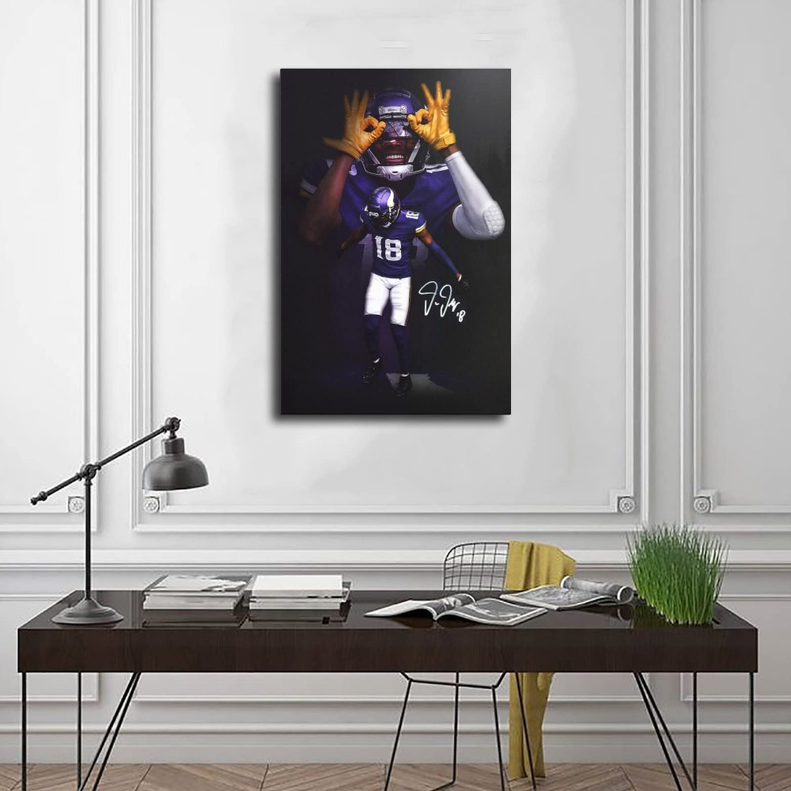 Sports Poster Justin Jefferson Canvas Poster Bedroom Decor Sports Landscape Office Room Decor Gift Unframe: 16X24Inch(40X60Cm)