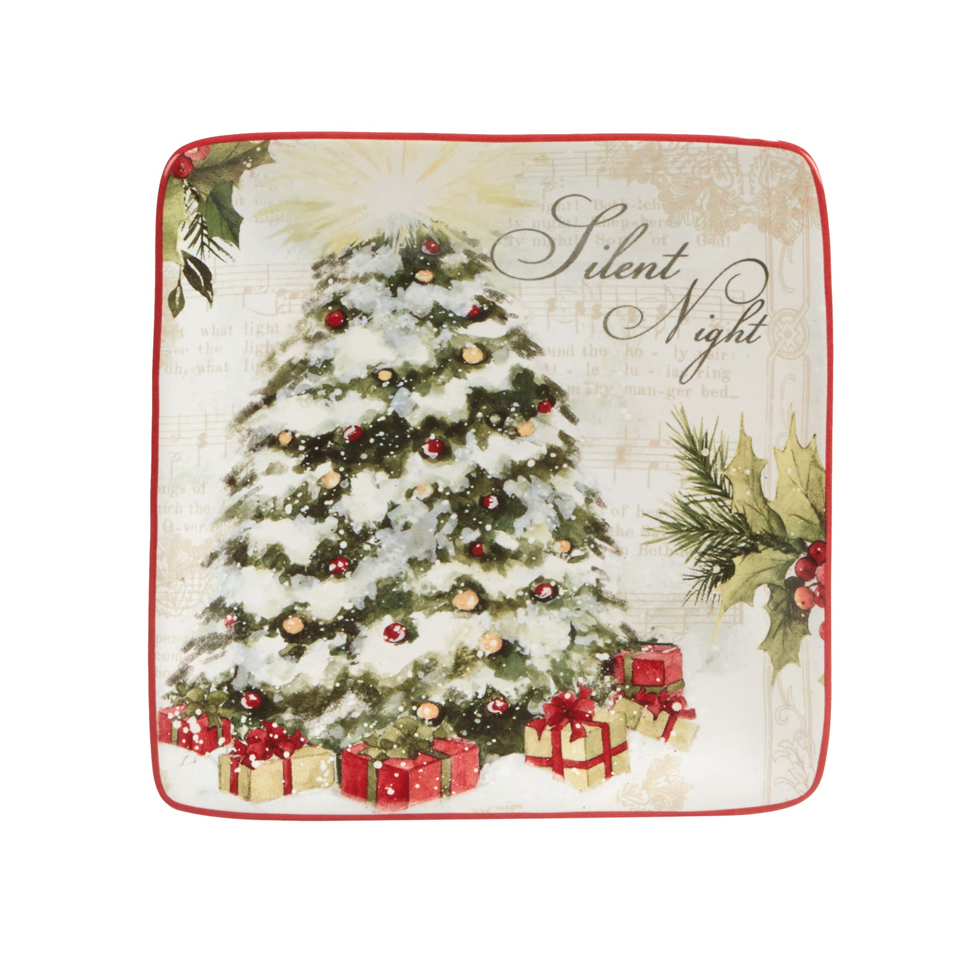 Certified International 6" Canape Plates Set of 4, Multicolor, Ceramic, Model 28976SET4, Small