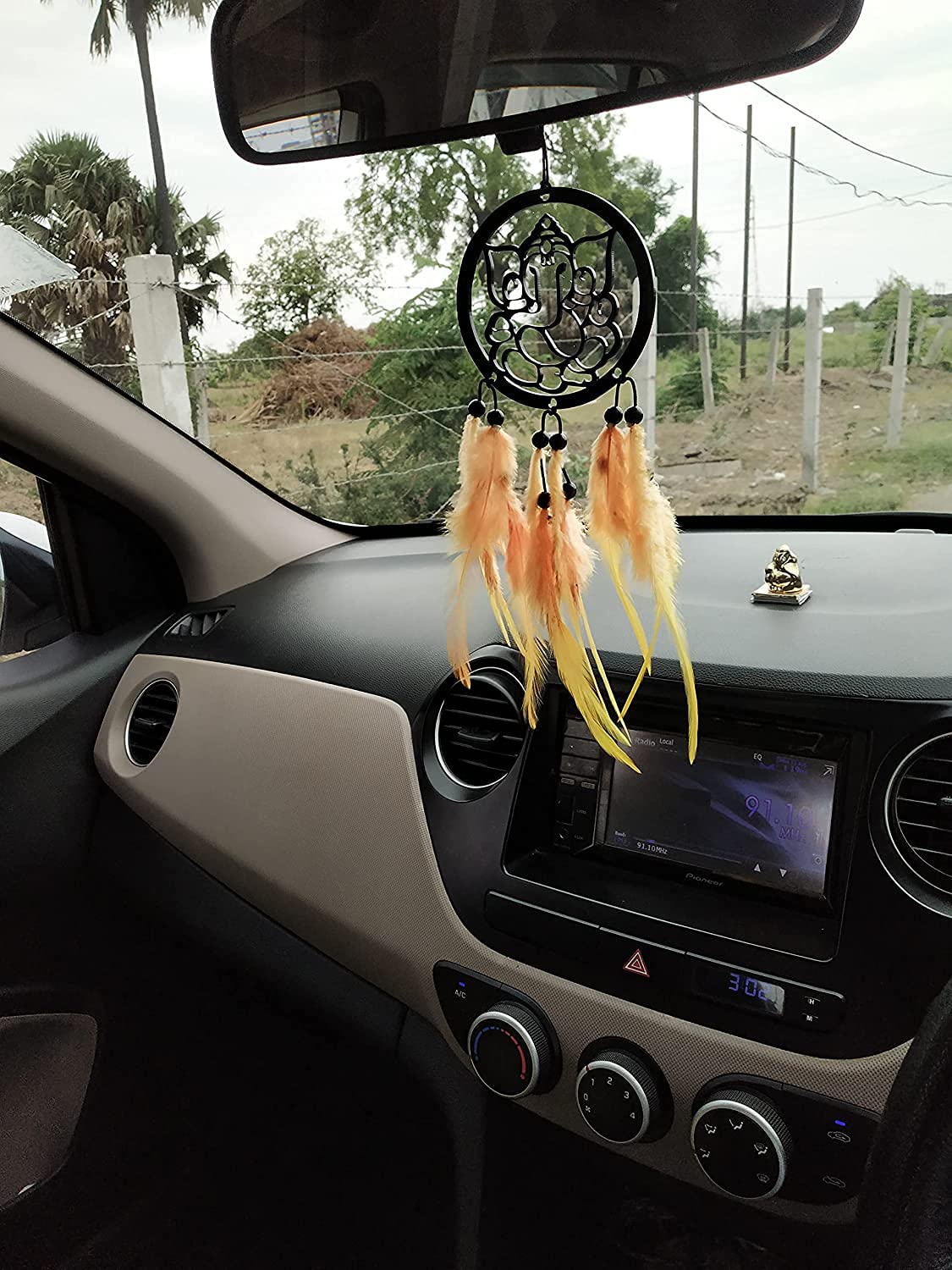 Rahi Enterprise Dream Catcher Lord Ganesha Hand Made for Positive Vibes, Wall Decor and car Hanging Made with Acrylic Material w