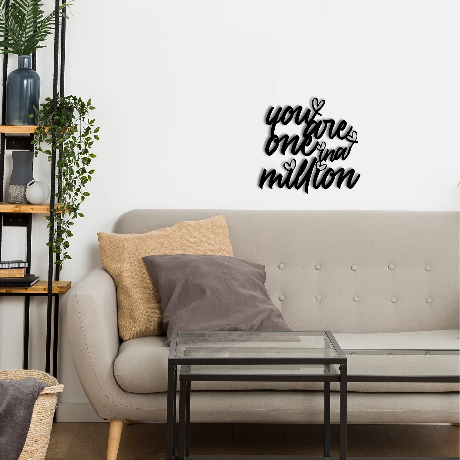 eCraftIndia You are One in A Million Black Engineered Wood Cutout Wall Art Decor- Wall Decoration Item- Wooden Wall Decor Item-