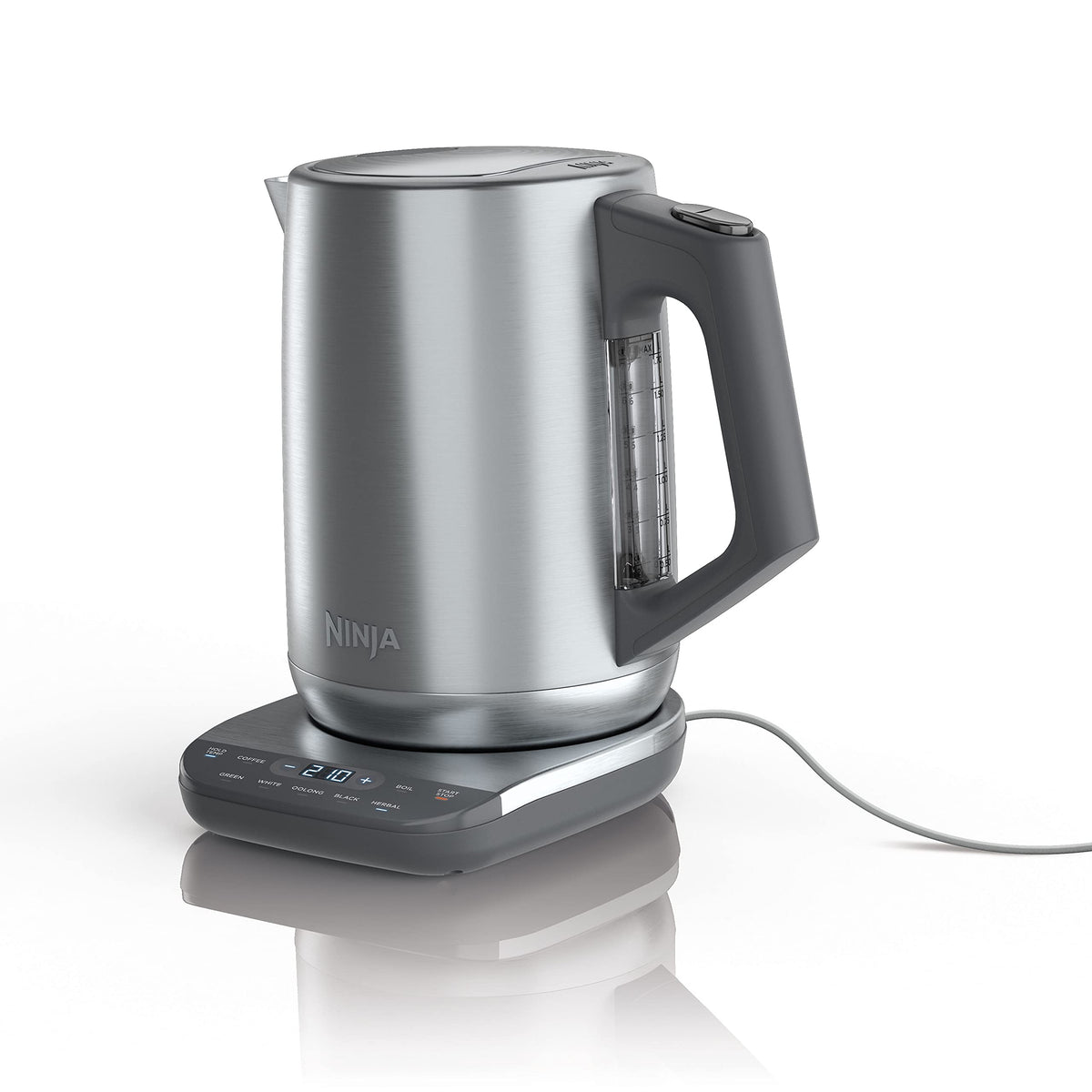 Ninja Kt200 Precision Temperature Electric Kettle, 1500 Watts, Bpa Free, Stainless, 7-Cup Capacity, Hold Temp Setting, Silver, K