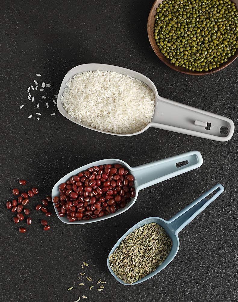 Ice Scoop Set Of 3, Multi-Purpose Plastic Kitchen Scoops Bar Scooper For Canisters, Flour, Powders, Dry Foods, Candy, Pop Corn,