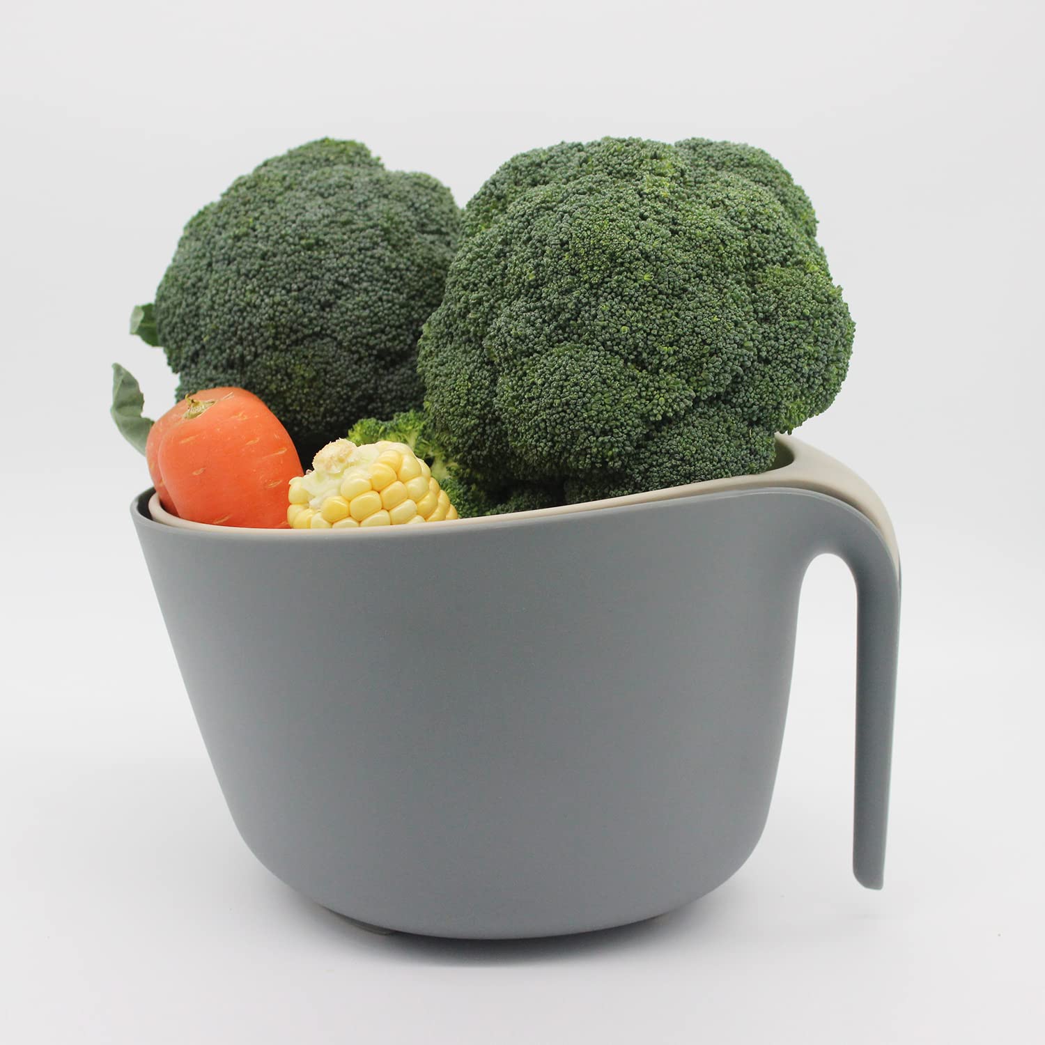 Miherom Kitchen Colander And Strainer Bowls Set,2 In 1 Fruit Vegetable Washing Basket For Soaking,Draining Pasta,Rice,Quinoa,Sma