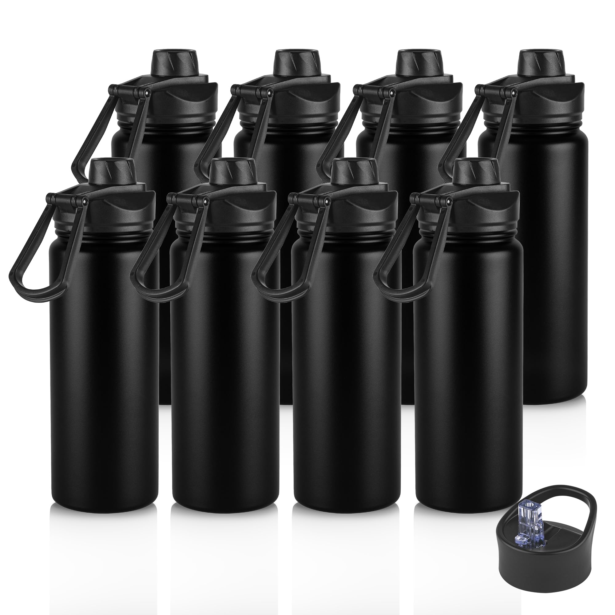VEGOND 24oz Insulated Stainless Steel Water Bottle with Straw Lid, Double Wall Vacuum Bottle for Hiking, Camping, Gym, Work, Hom