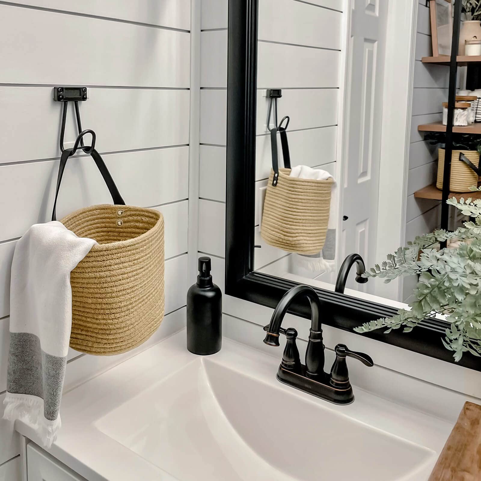 Goodpick 2Pack Jute Hanging Basket - Small Woven Fern Hanging Rope Basket Flower Plants Wall Basket Decor Set Boho, 7.87 X 7 X 1