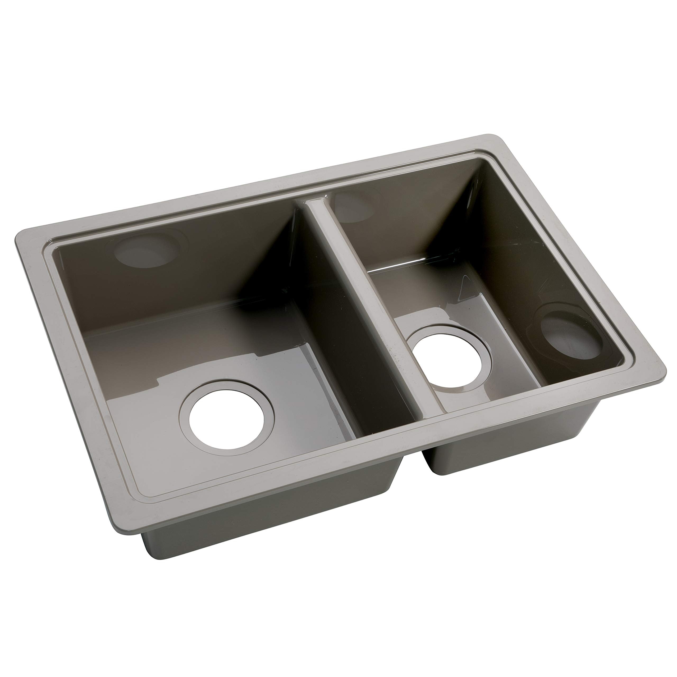 Cecipa Rv Double Kitchen Galley Sink - 25'' X 17'' X 6.6'' Stainless Steel Color Abs Plastic For 5Th Wheel, Travel Trailer, Camp