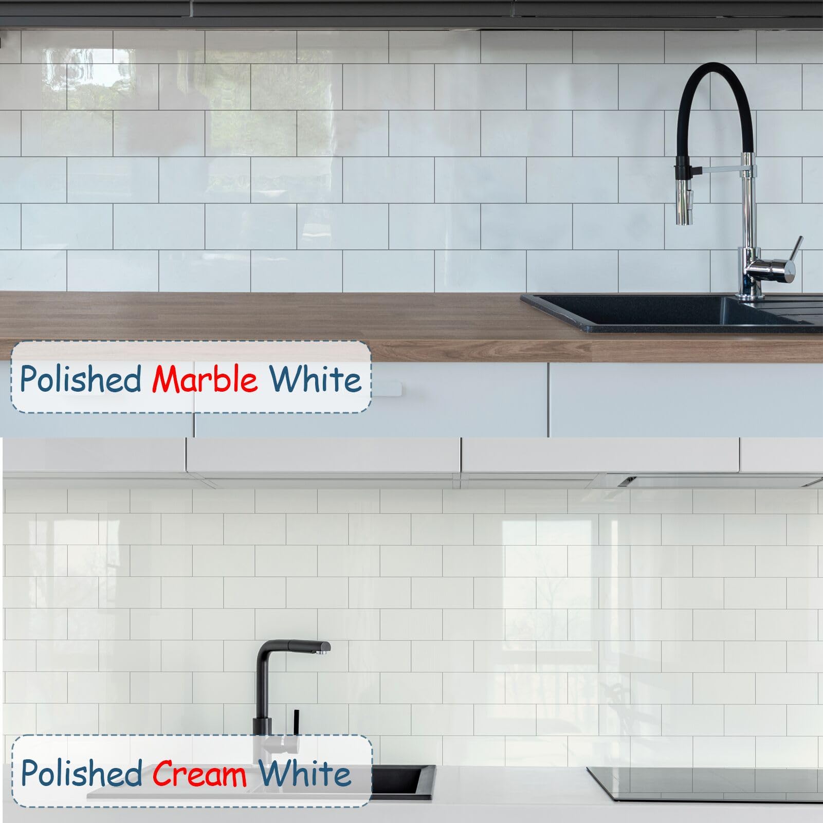 Yipscazo 2025 New Upgrade 100 Pieces Peel and Stick backsplash 3 x 6 Inches 3D PVC Composite Wall Tile Stick on Backsplash Tile