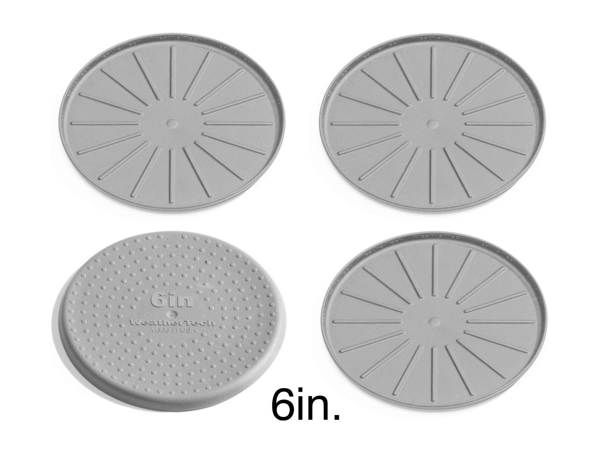 Weathertech 6'' Drink Coasters For Home Surfaces, Anti-Skid, No-Slip Knibs - Set Of 4, Grey - (8A6Cstgr)