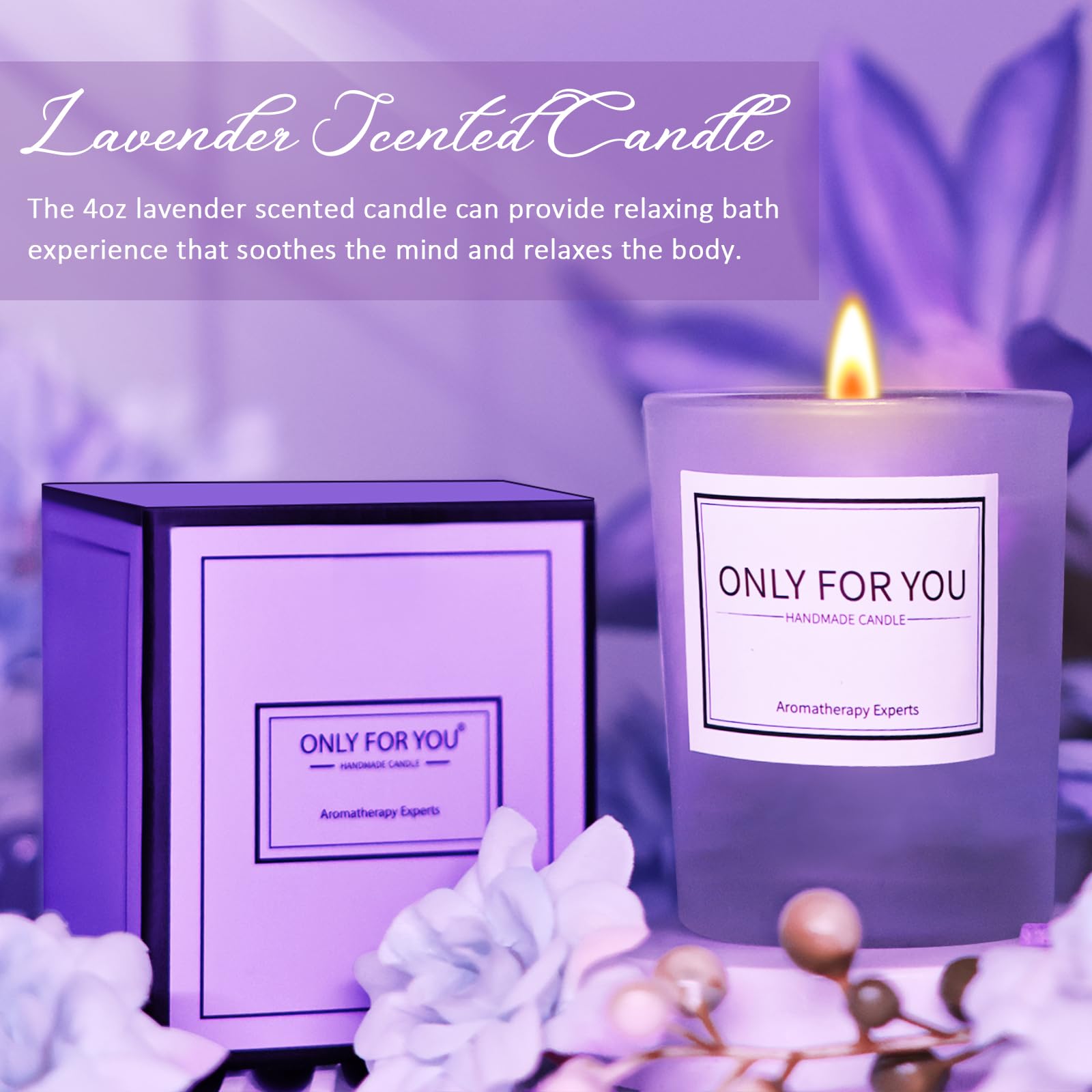 Birthday Gifts for Mom, Gifts Basket for Mom from Daughter Son,Mothers Day Relaxing Spa Set with Luxury Flannel Purple Blanket,S