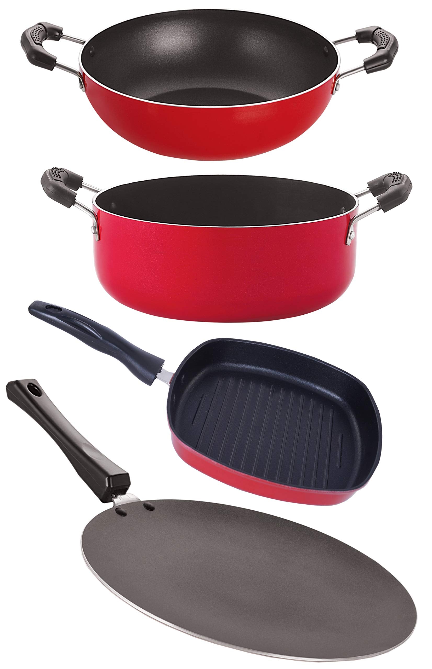 Nirlon Non Stick Kitchenware Cooking Utencil Combo Gift Set, Ct12_Kd12_Gp24.5_Cs24