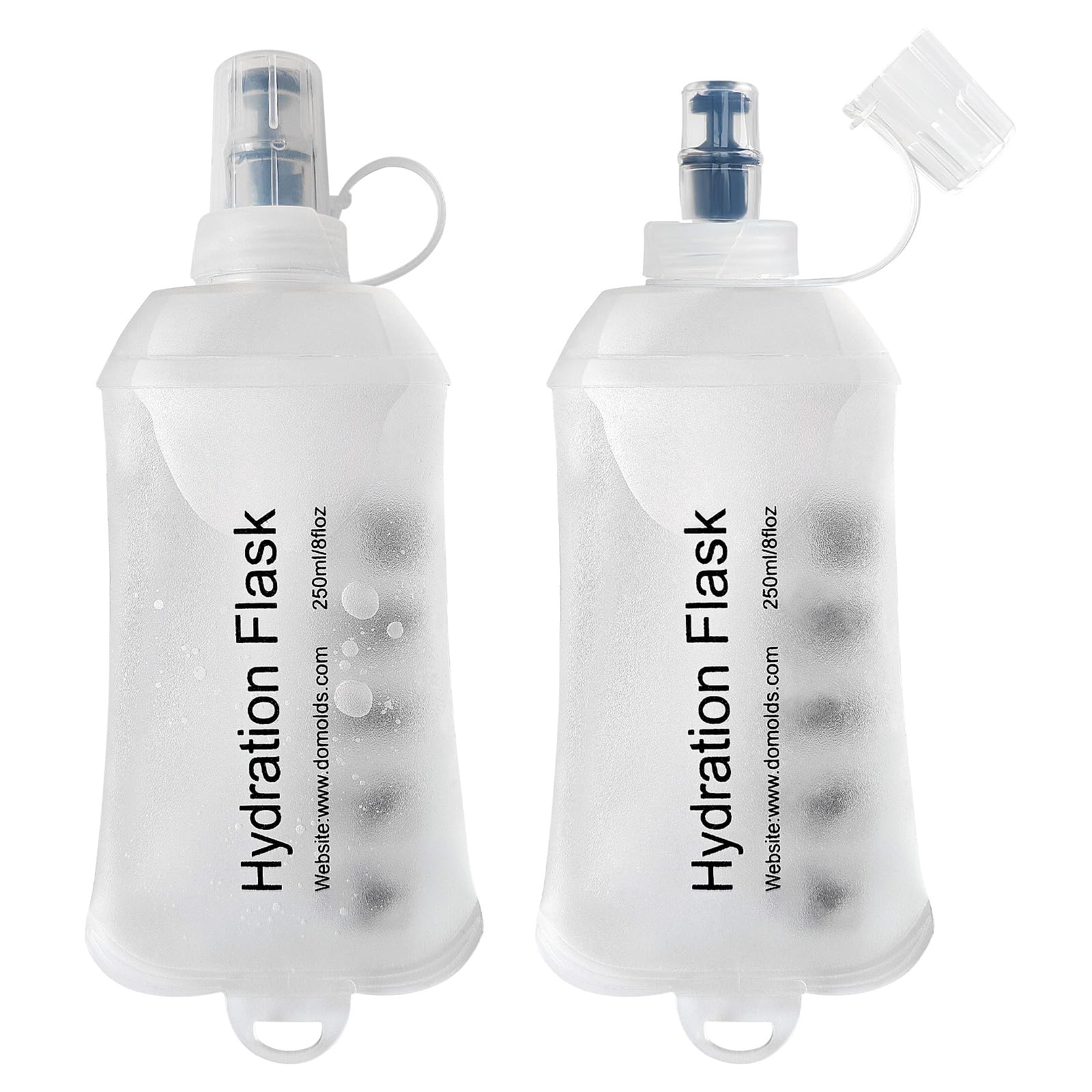 CXWLJL 250ml Soft Flask Soft Water Bottle for Running, Hiking, Cycling and Climbing  2Pcs White