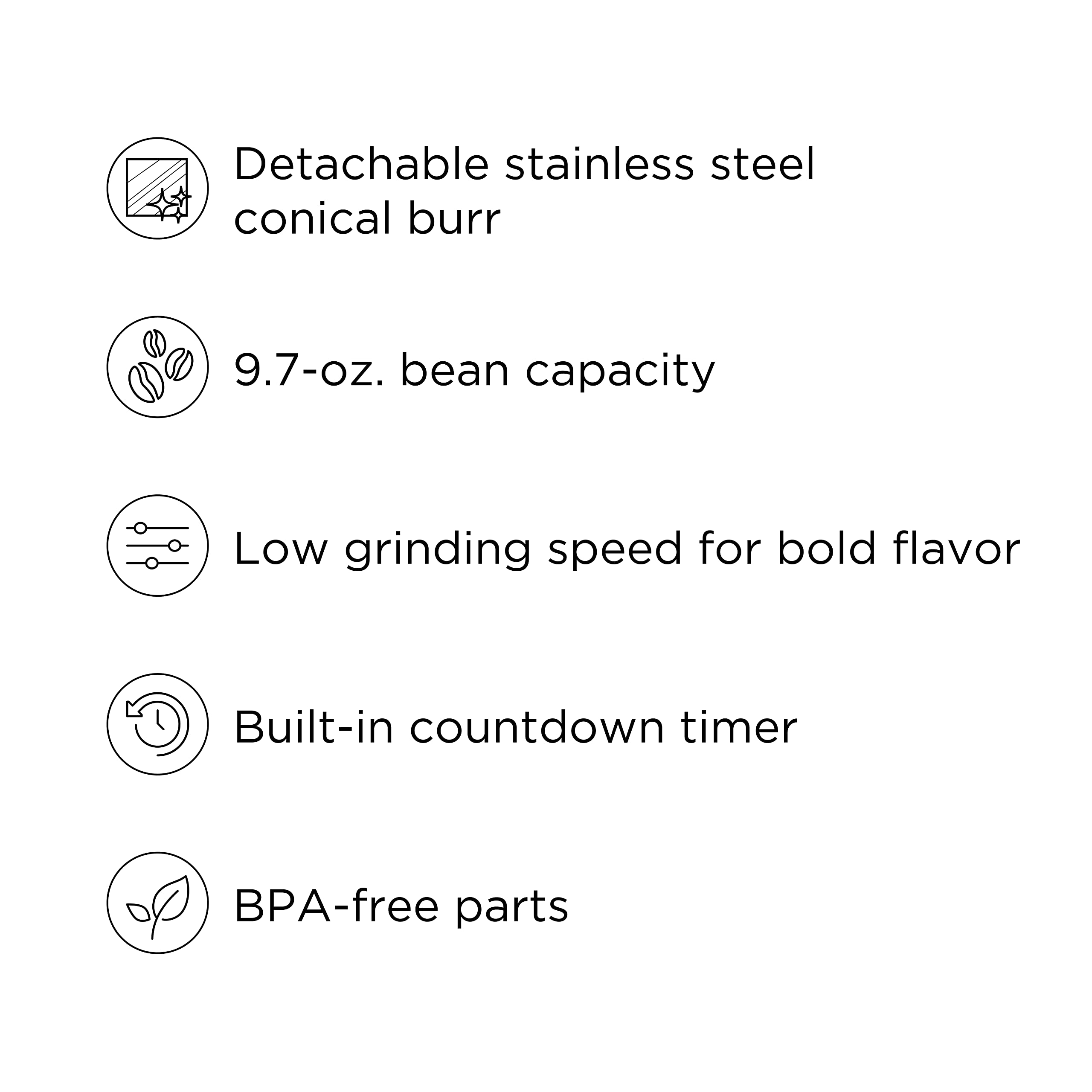 Chefman Conical Burr Coffee Grinder, Create The Boldest & Most Flavorful Grind With 31 Settings From Coarse To Extra Fine, One-T