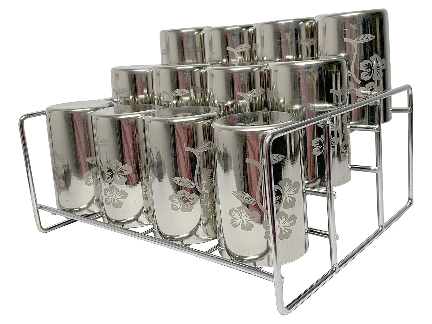 Gladnes Stainless Steel 3Tier Step Standing Rack Kitchen Storage Step Spices Bottle Holder For Storage Condiment Shelf Rack